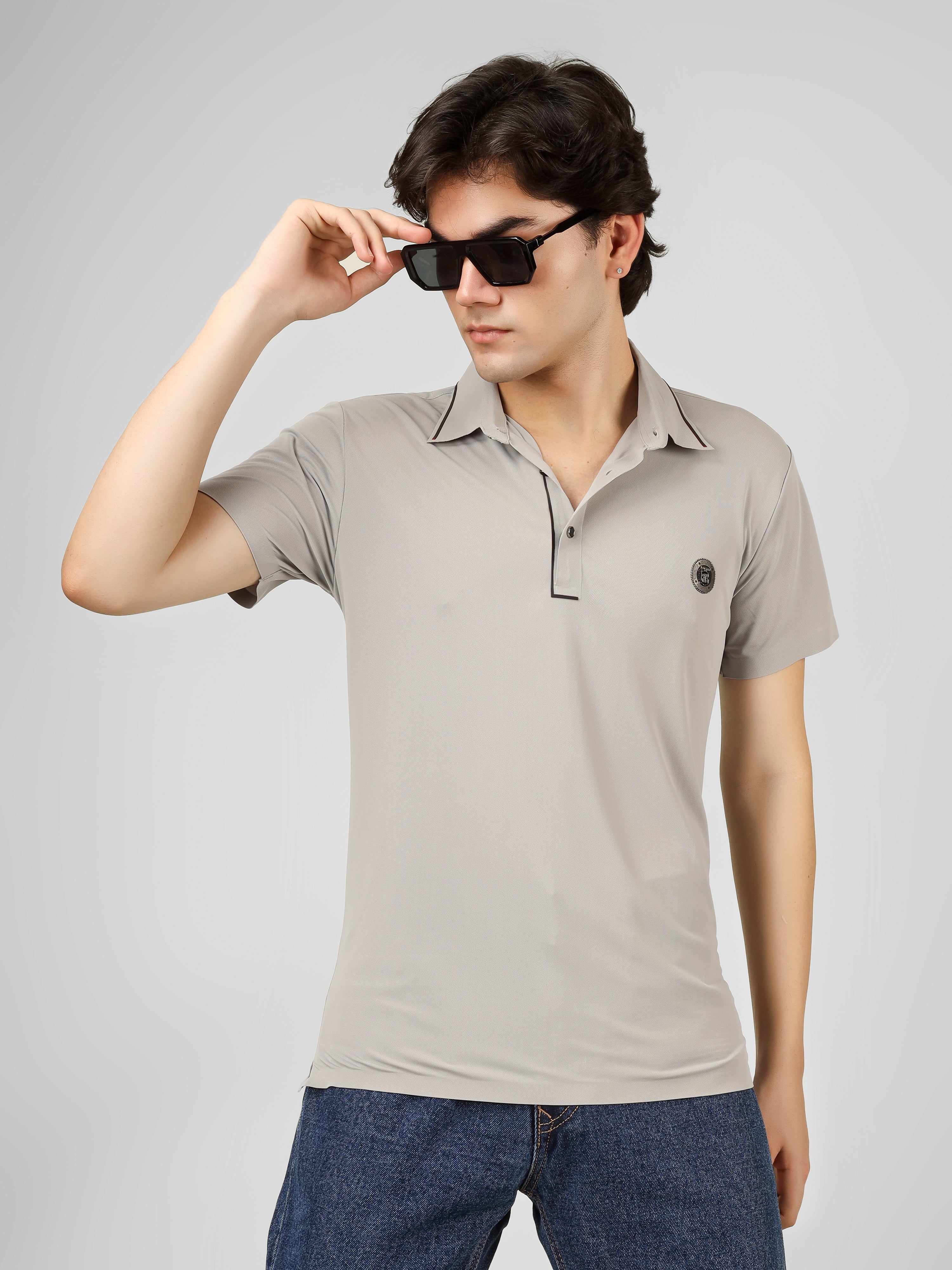 The Imperial Men's Stichless Polo Light Grey T-shirt