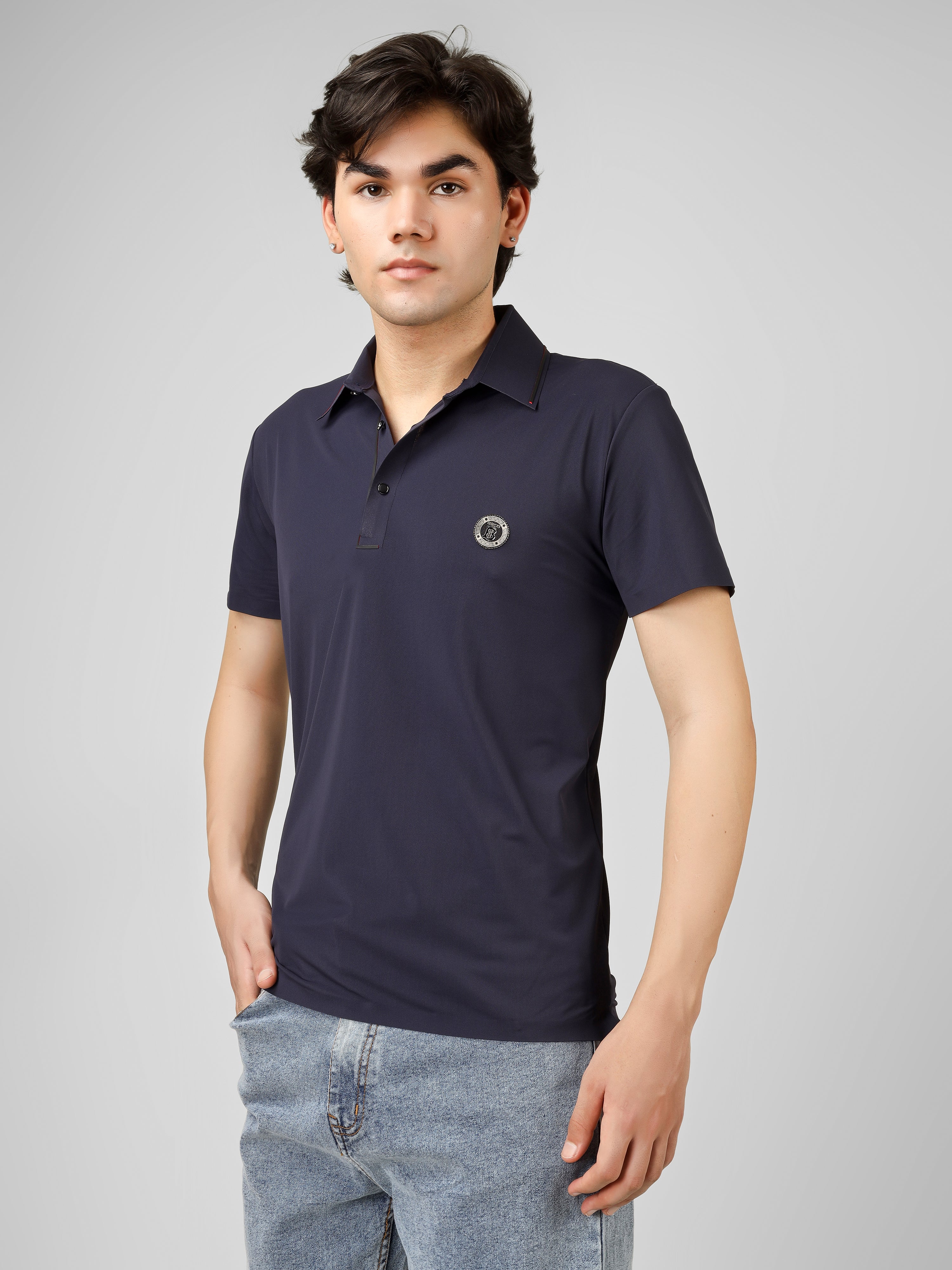 The Imperial Men's Stichless Polo Nevy Blue T-shirt