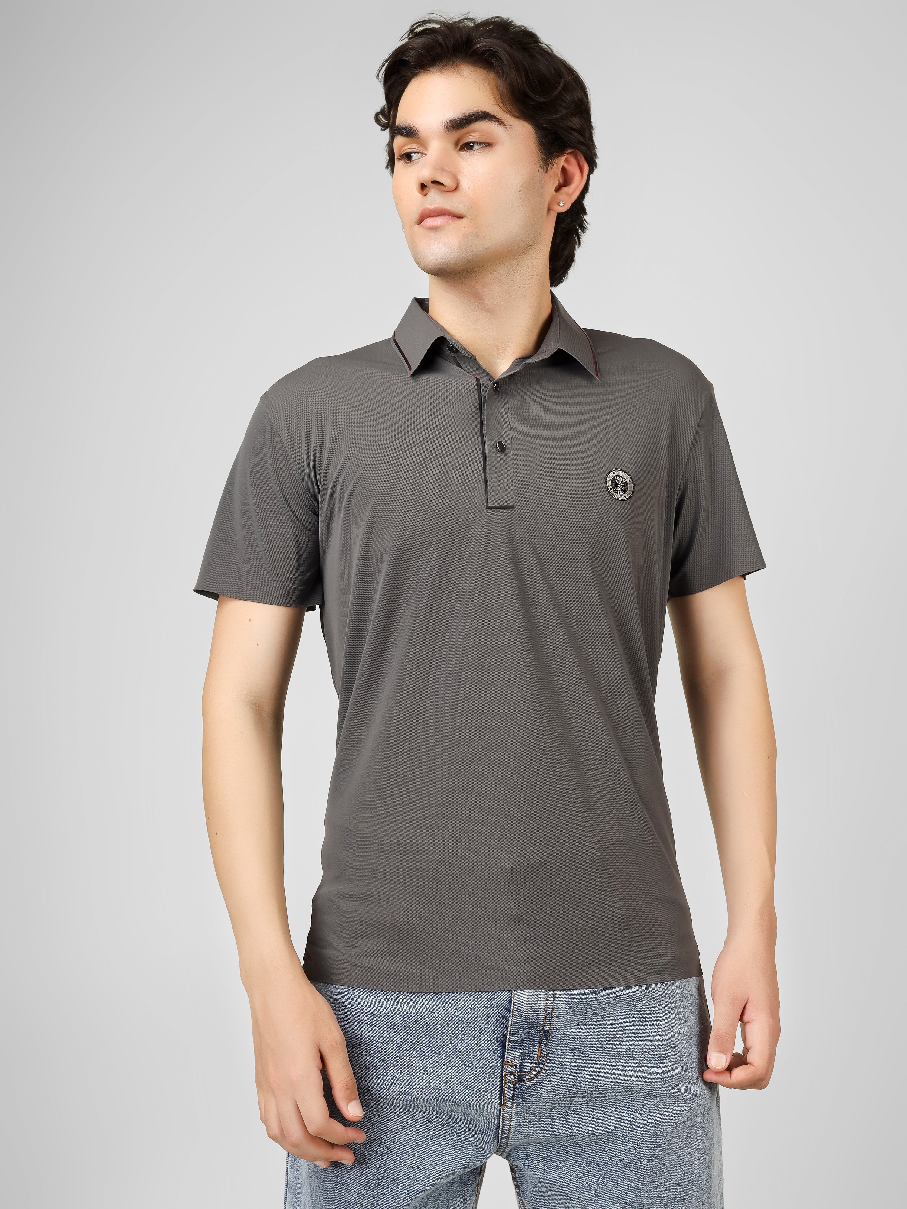 The Imperial Men's Stichless Polo Dark Grey T-shirt