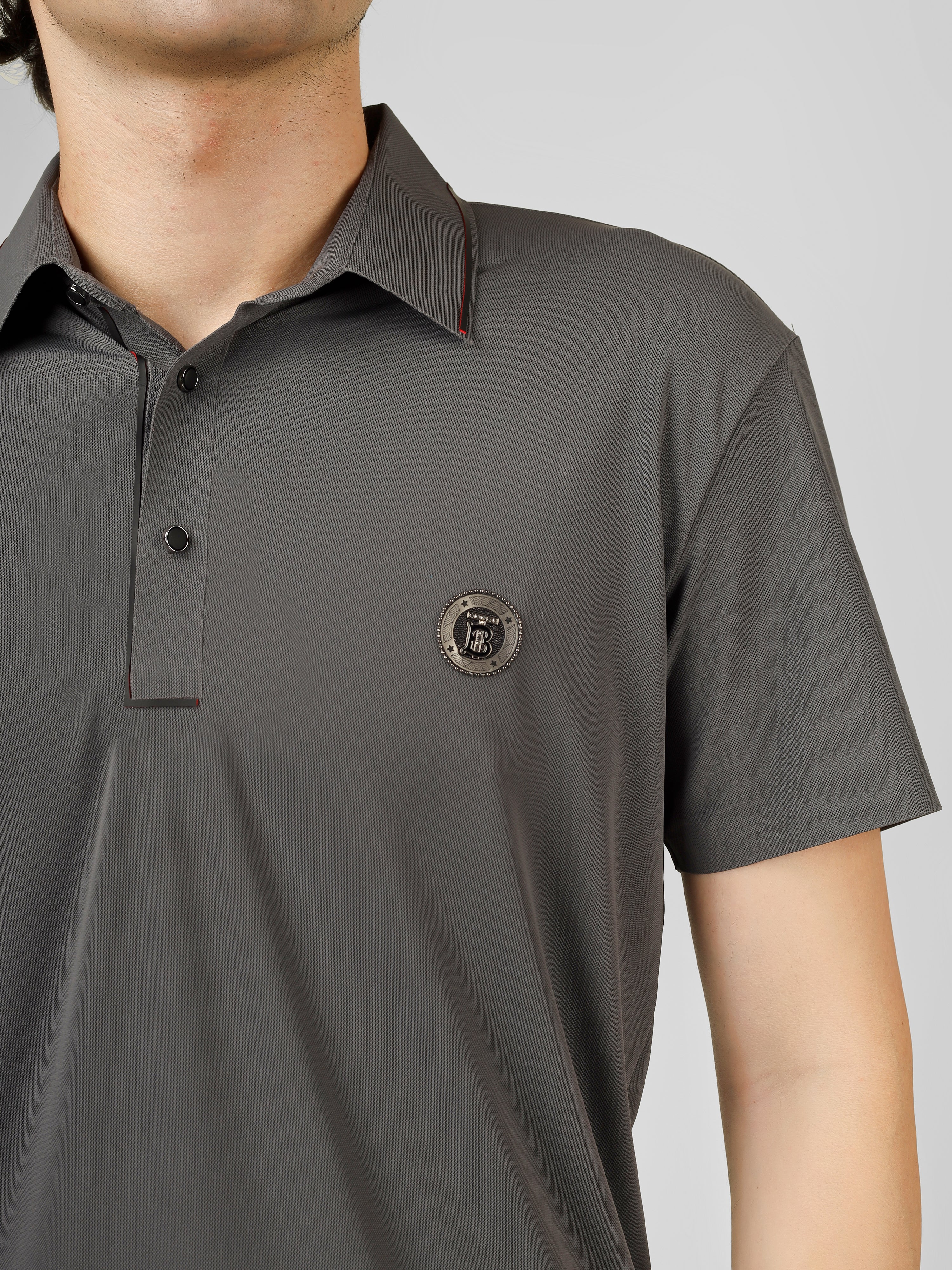 The Imperial Men's Stichless Polo Dark Grey T-shirt