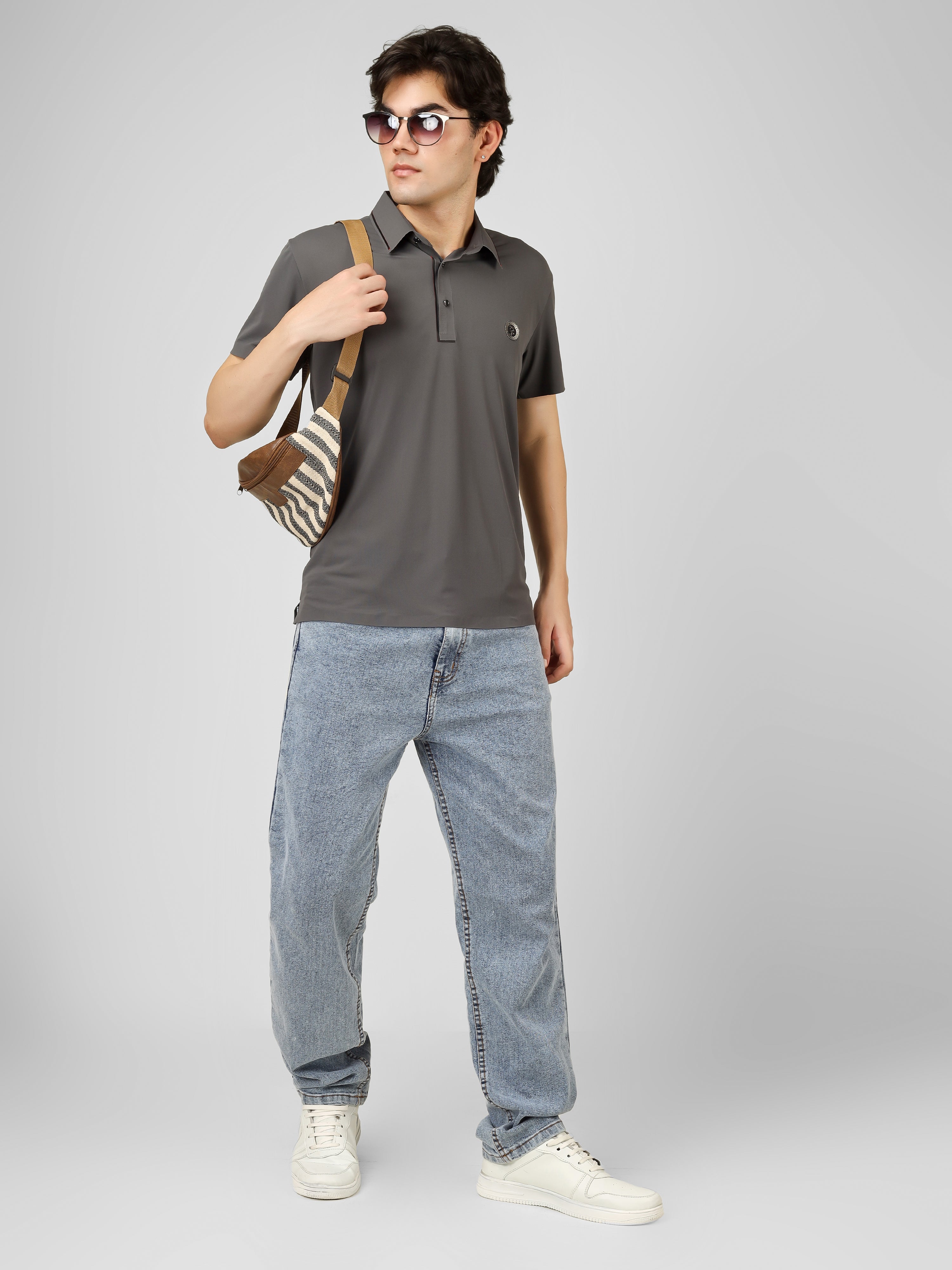 The Imperial Men's Stichless Polo Dark Grey T-shirt