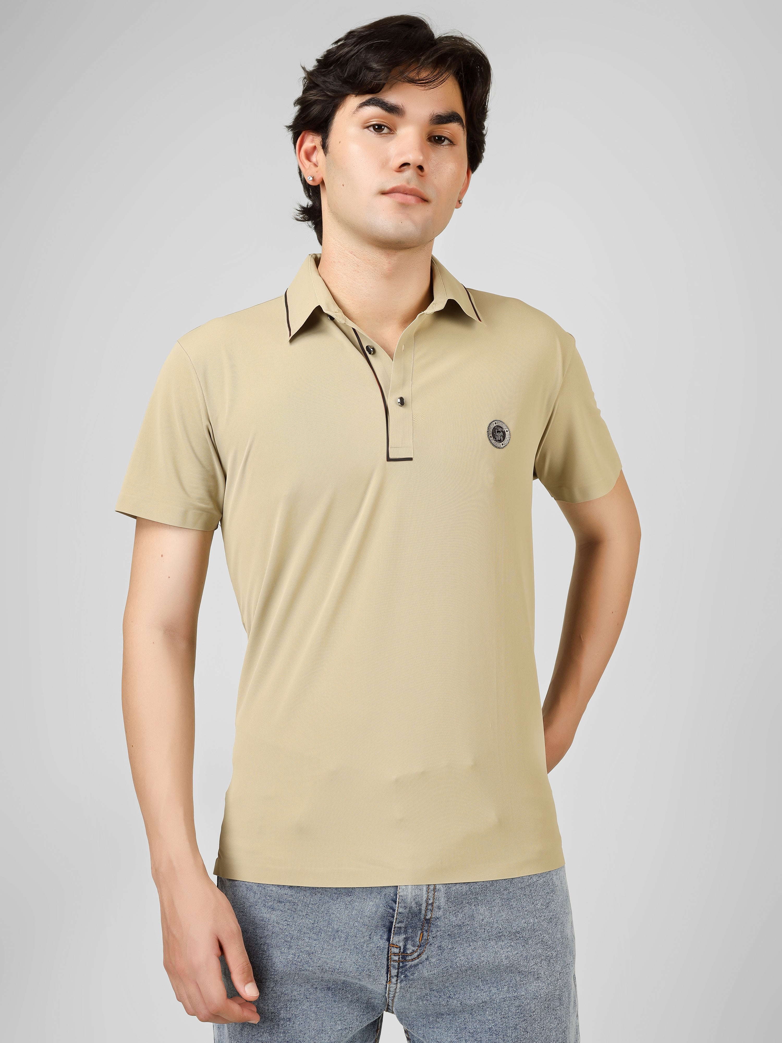 The Imperial Men's Stichless Polo Beige T-shirt