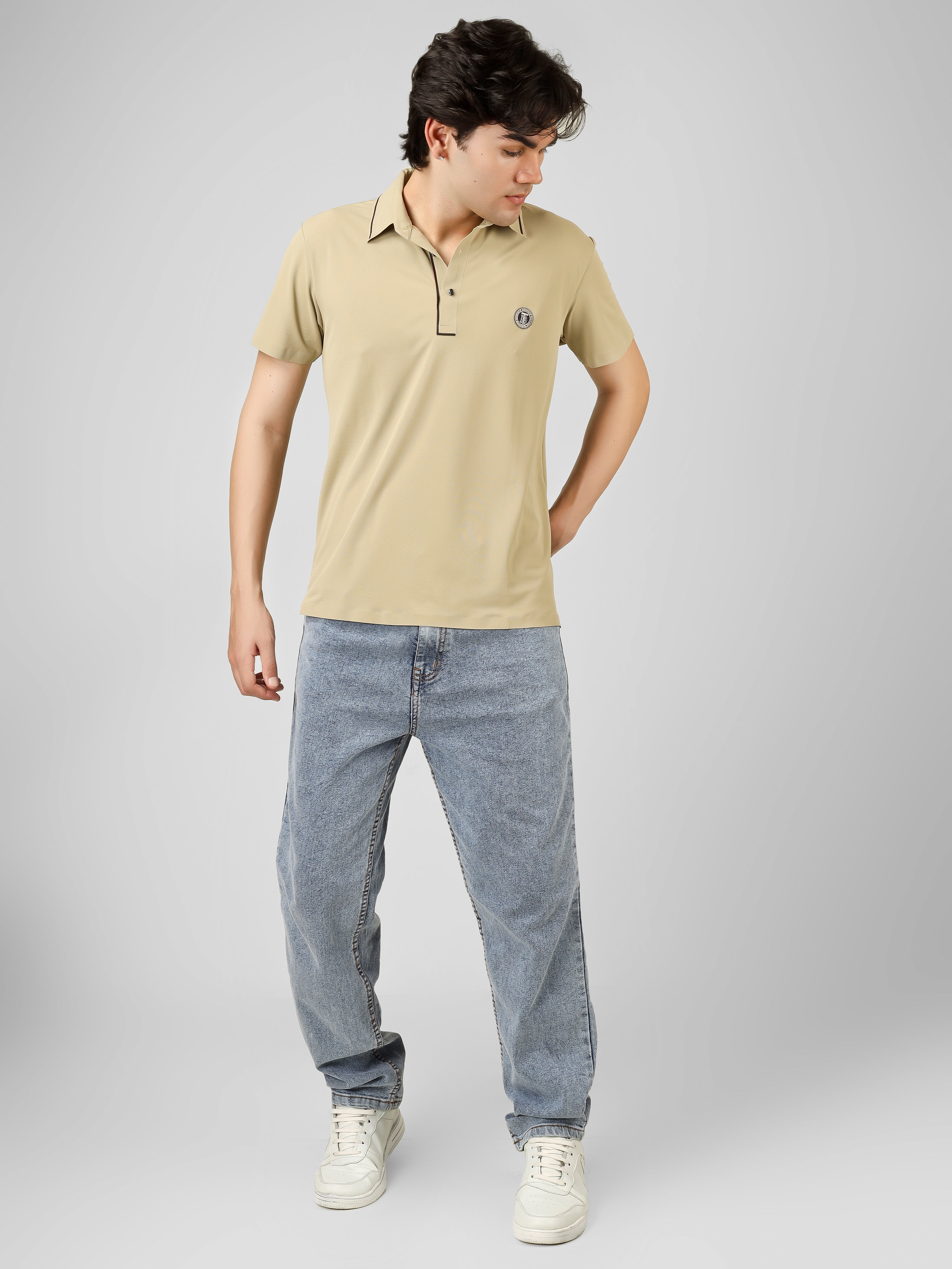 The Imperial Men's Stichless Polo Beige T-shirt