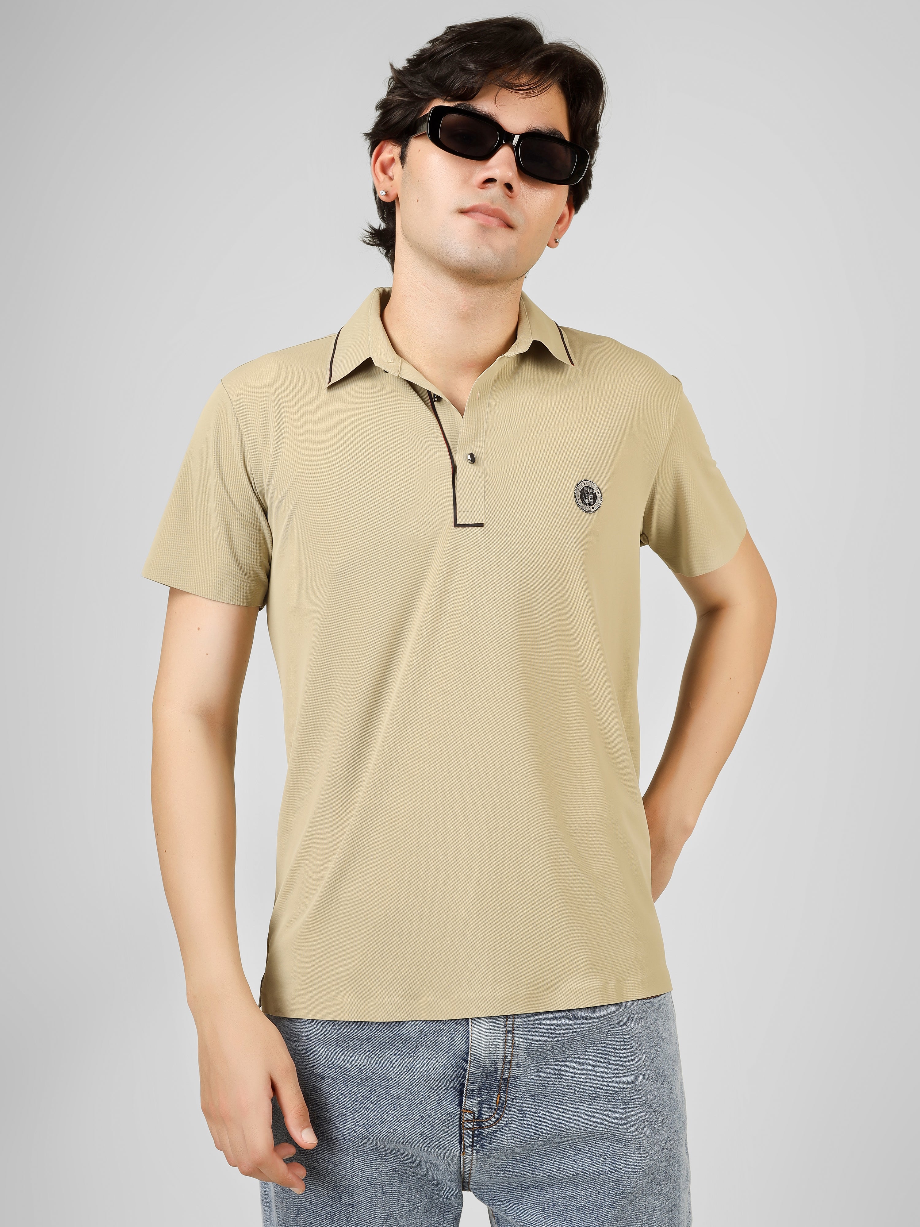 The Imperial Men's Stichless Polo Beige T-shirt
