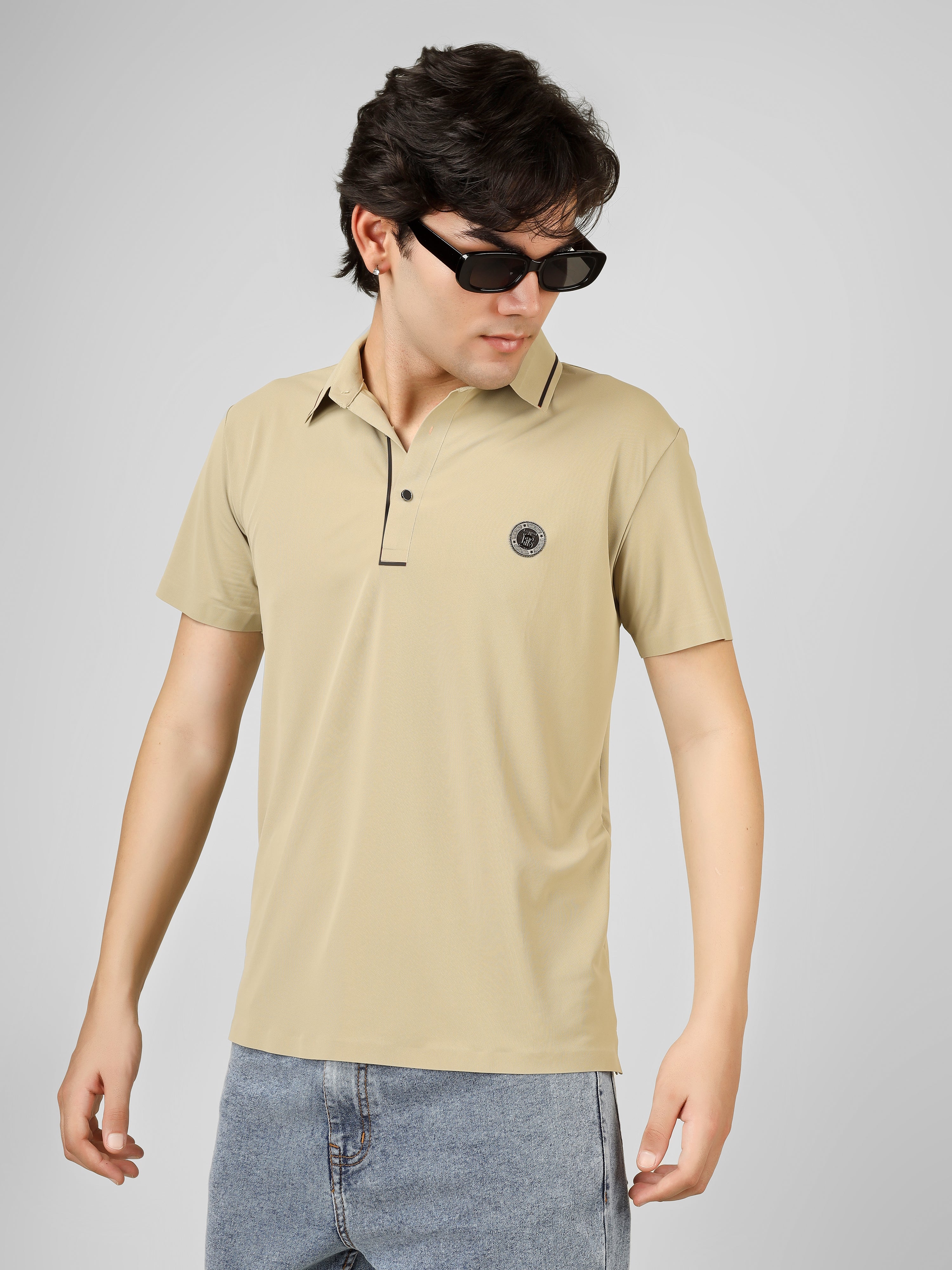 The Imperial Men's Stichless Polo Beige T-shirt