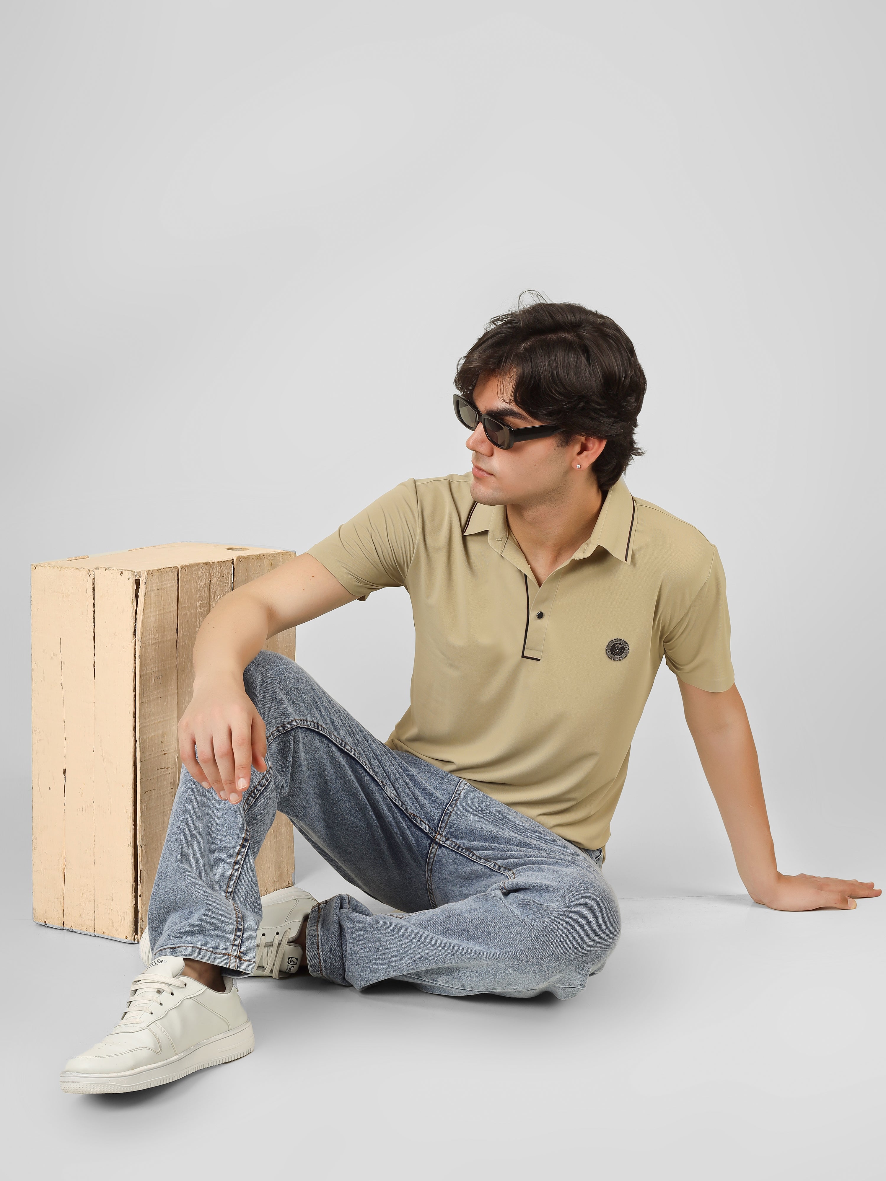 The Imperial Men's Stichless Polo Beige T-shirt