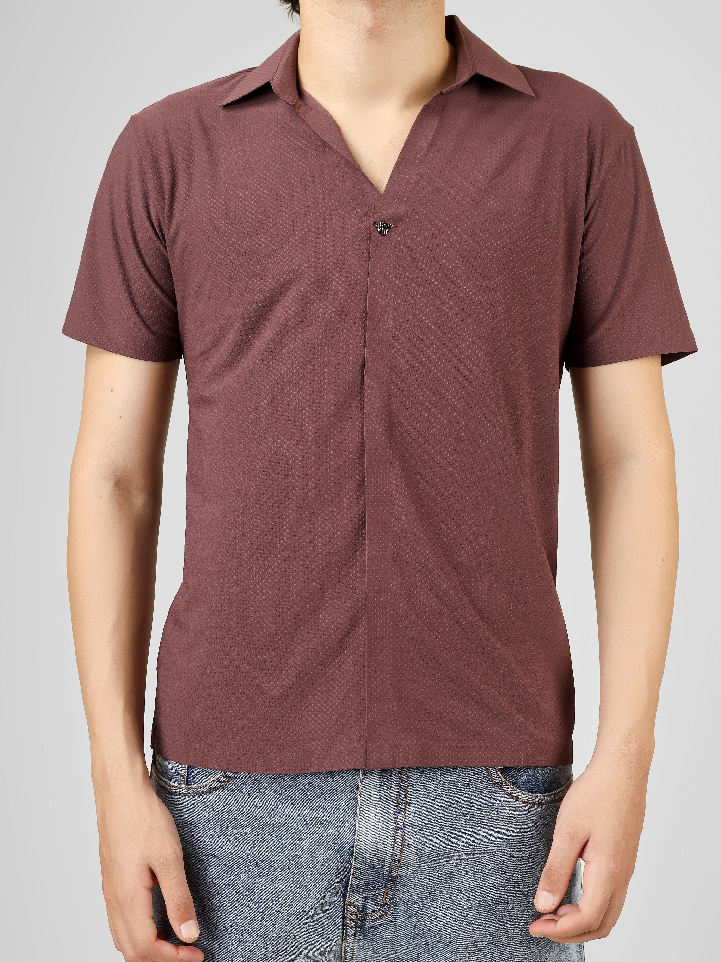 The Imperial Men's marron Polo V Neck Stichless T-shirt