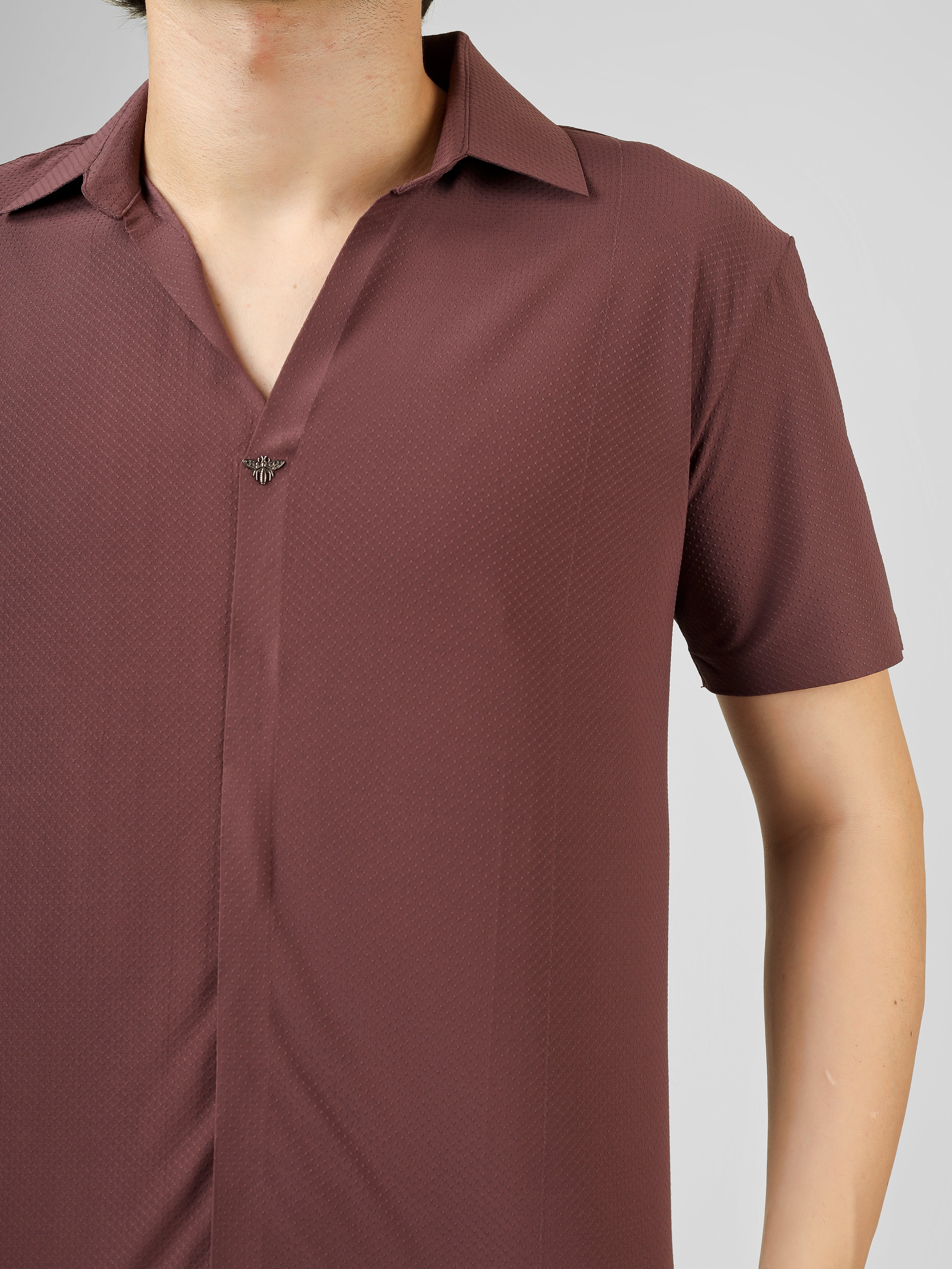 The Imperial Men's marron Polo V Neck Stichless T-shirt