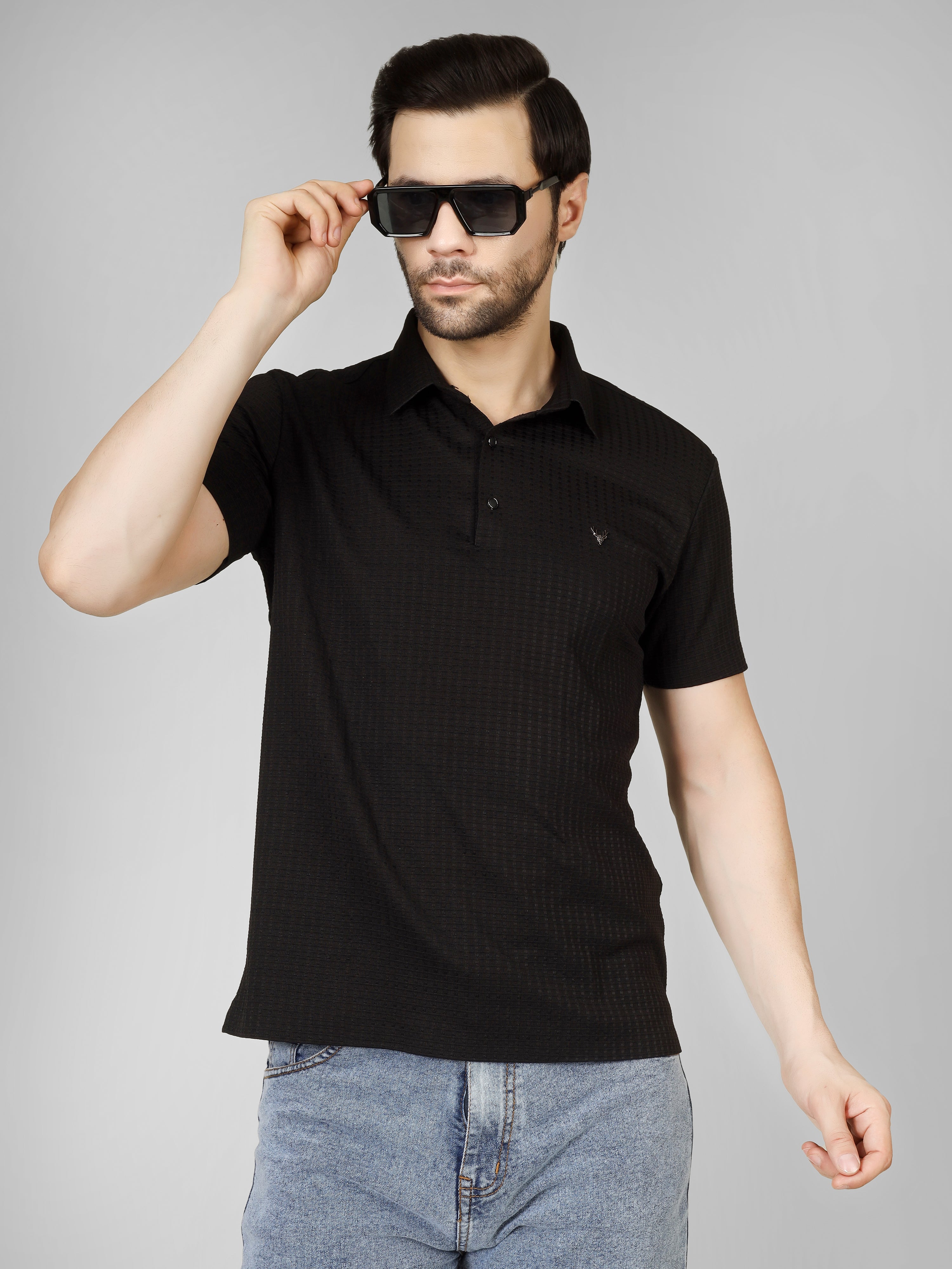 Black Polo T-Shirt - Contemporary Fit