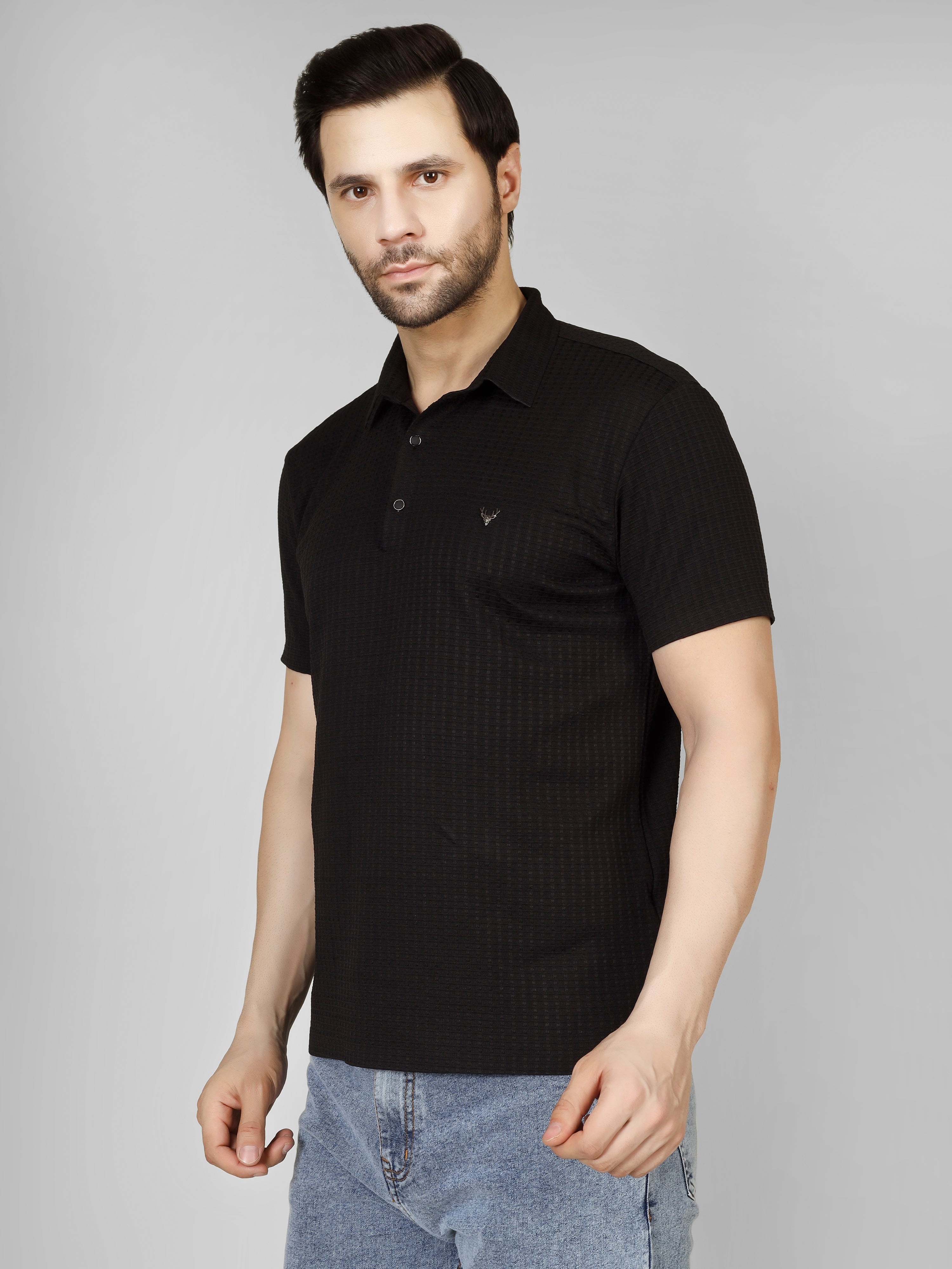 Black Polo T-Shirt - Contemporary Fit