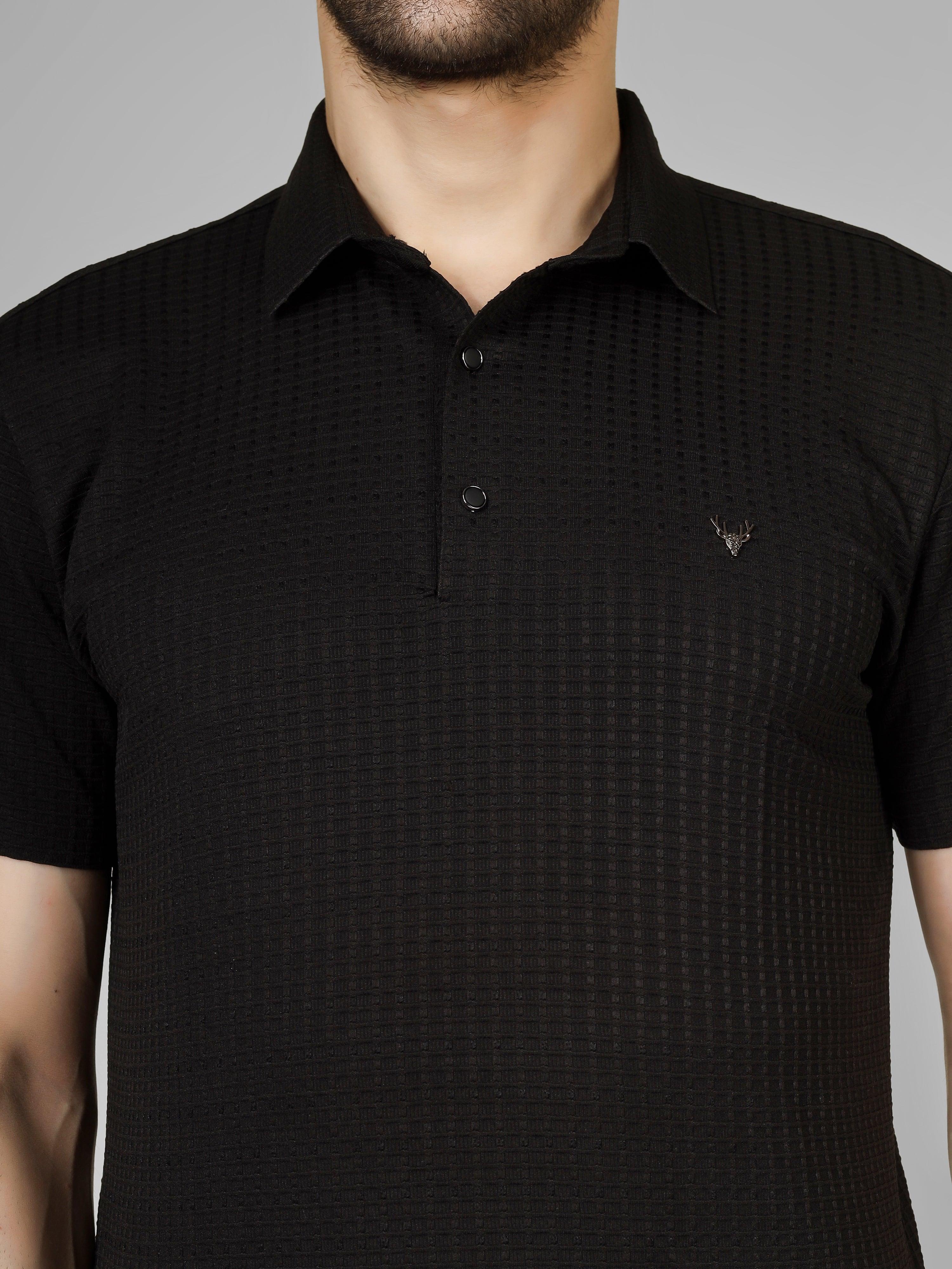 Black Polo T-Shirt - Contemporary Fit