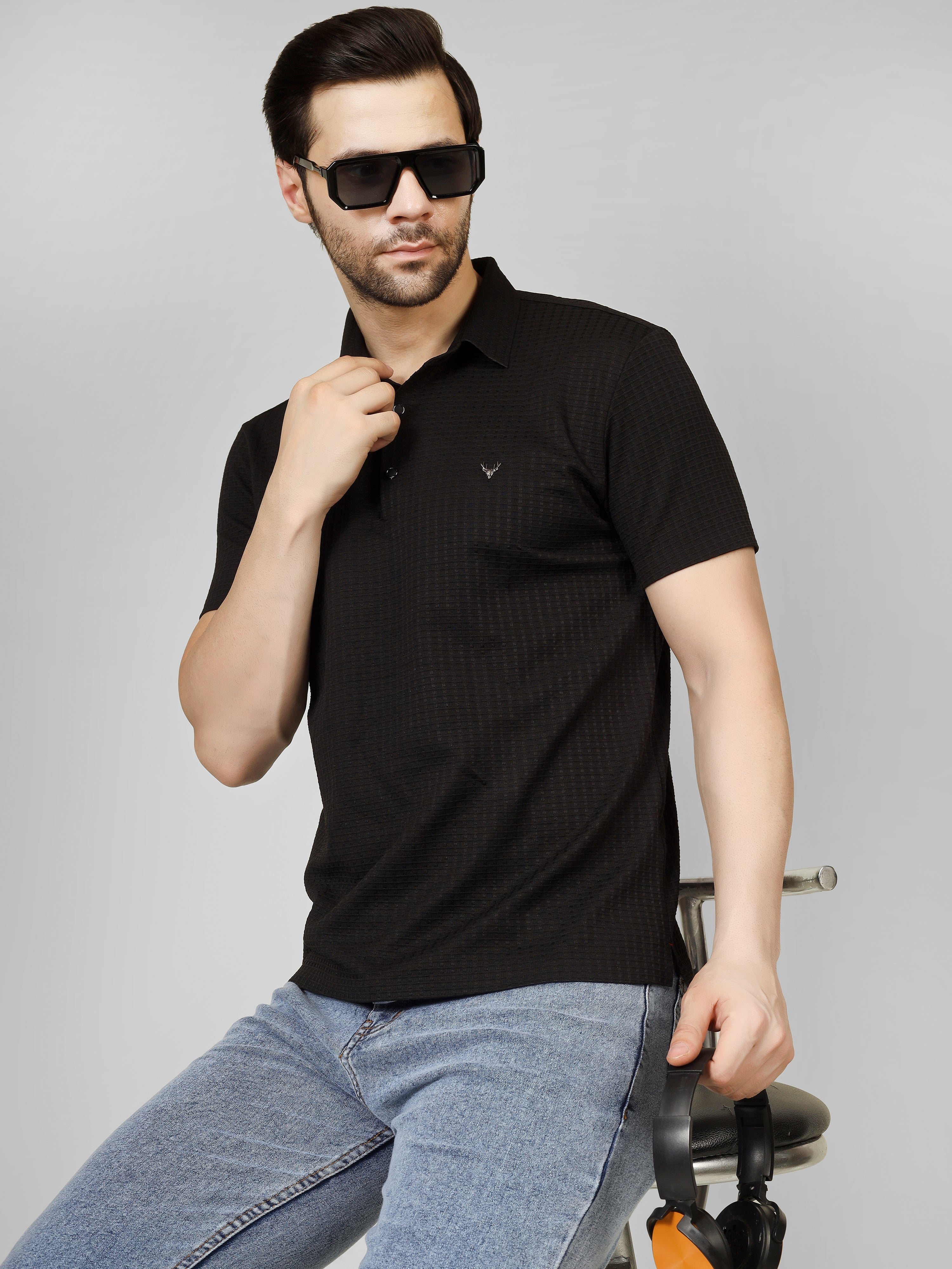 Black Polo T-Shirt - Contemporary Fit
