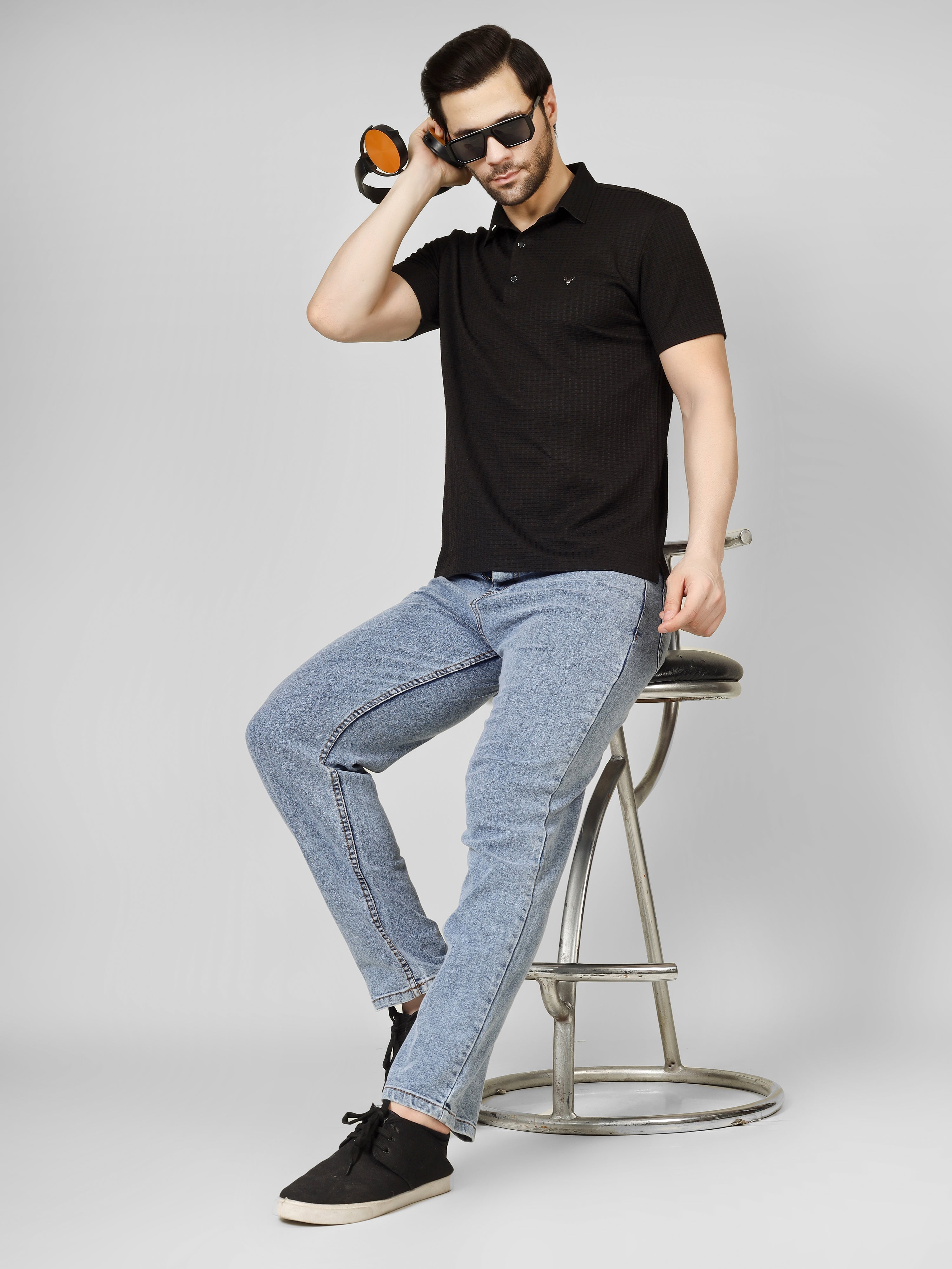 Black Polo T-Shirt - Contemporary Fit