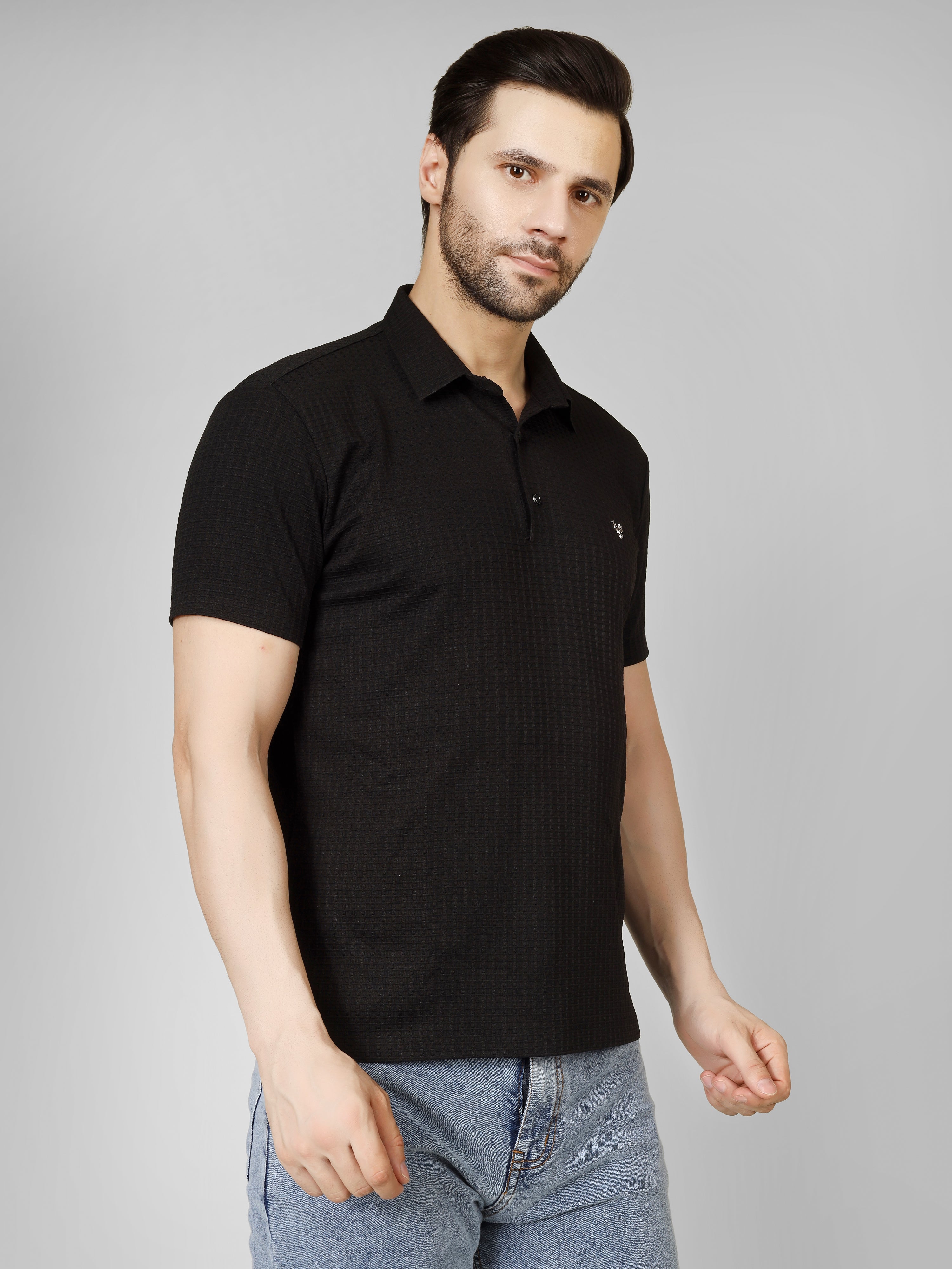 Black Polo T-Shirt - Contemporary Fit