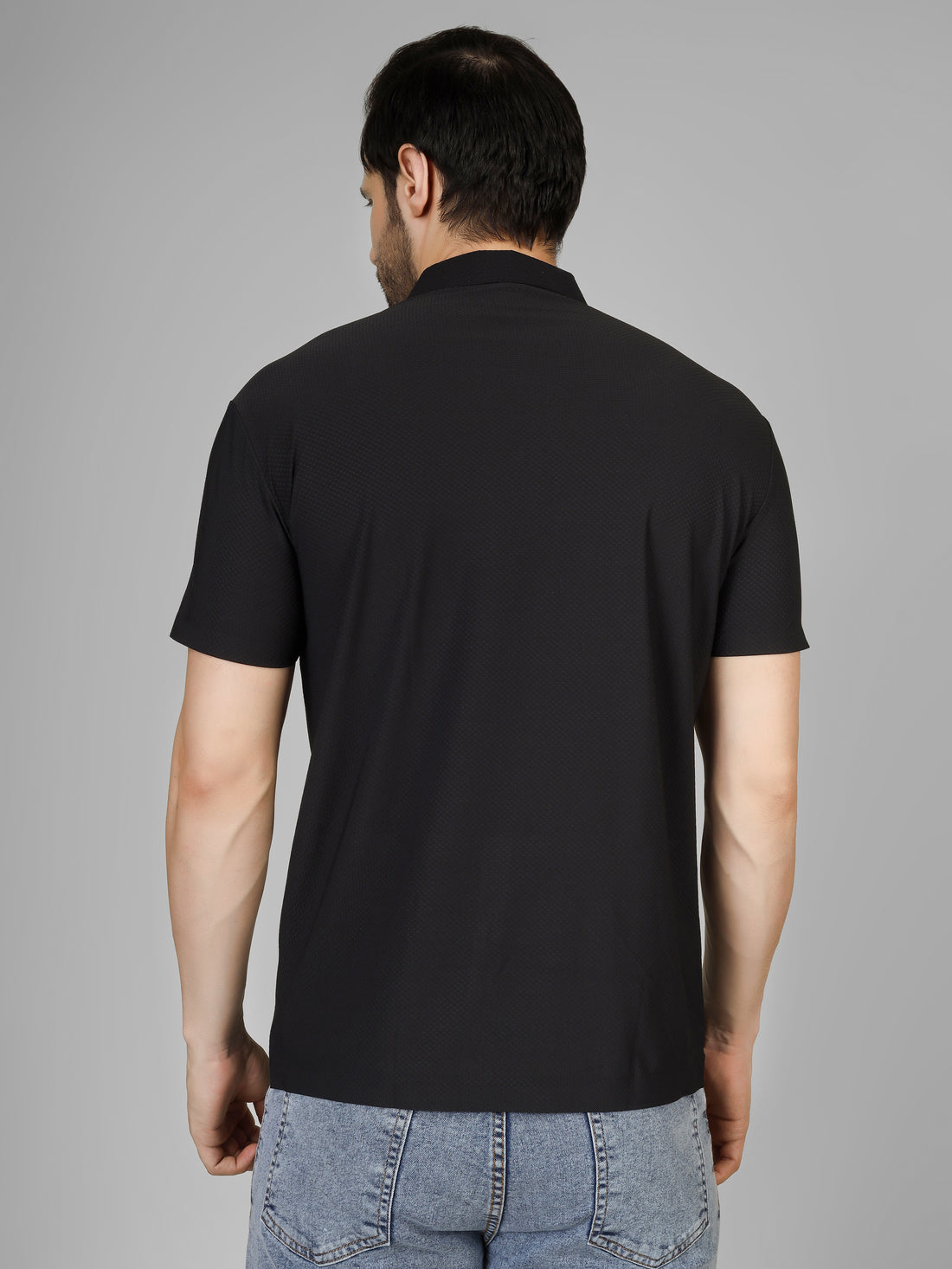 Black Polo T-Shirt - Shirtcut Fit
