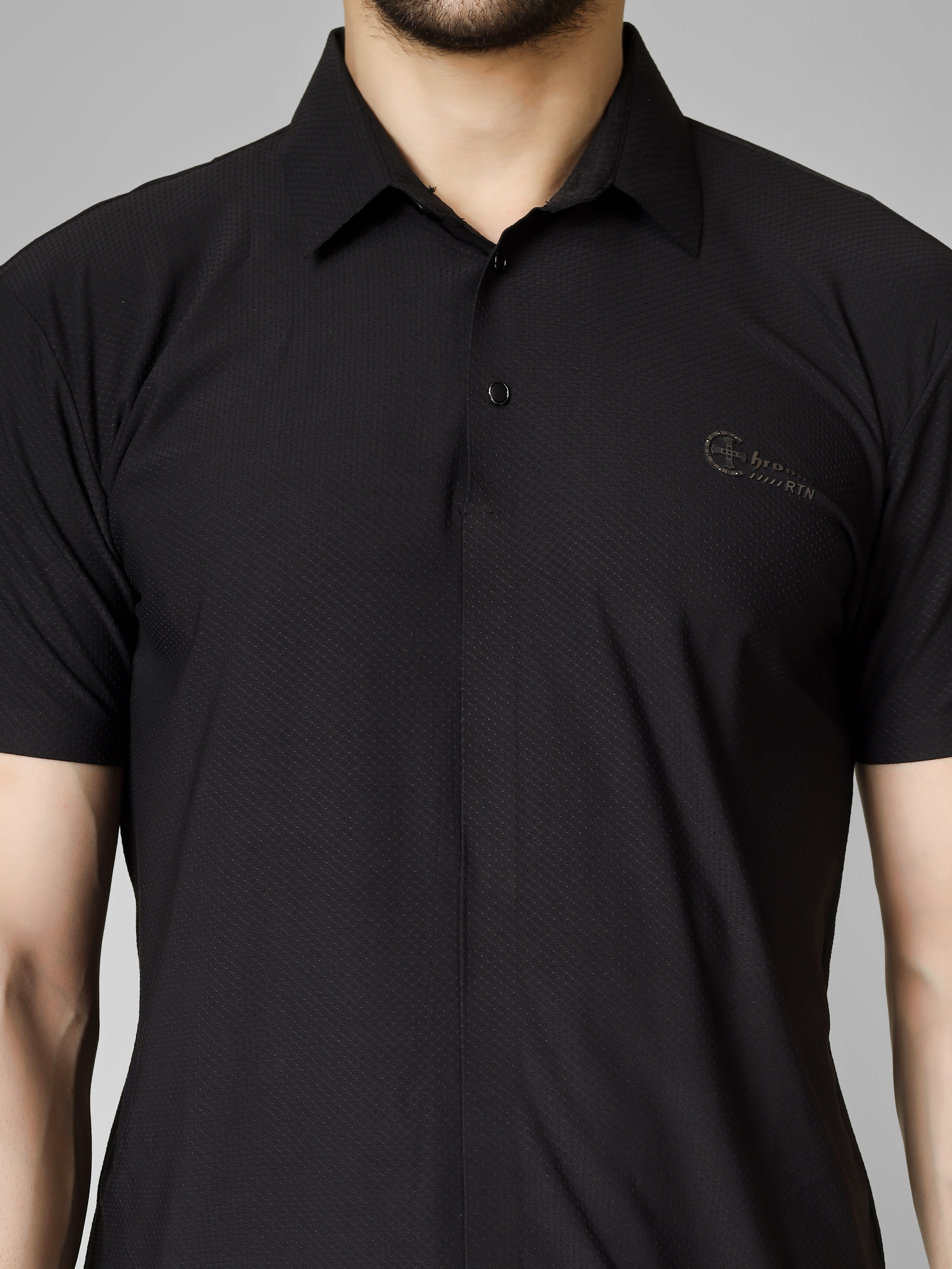 Black Polo T-Shirt - Shirtcut Fit