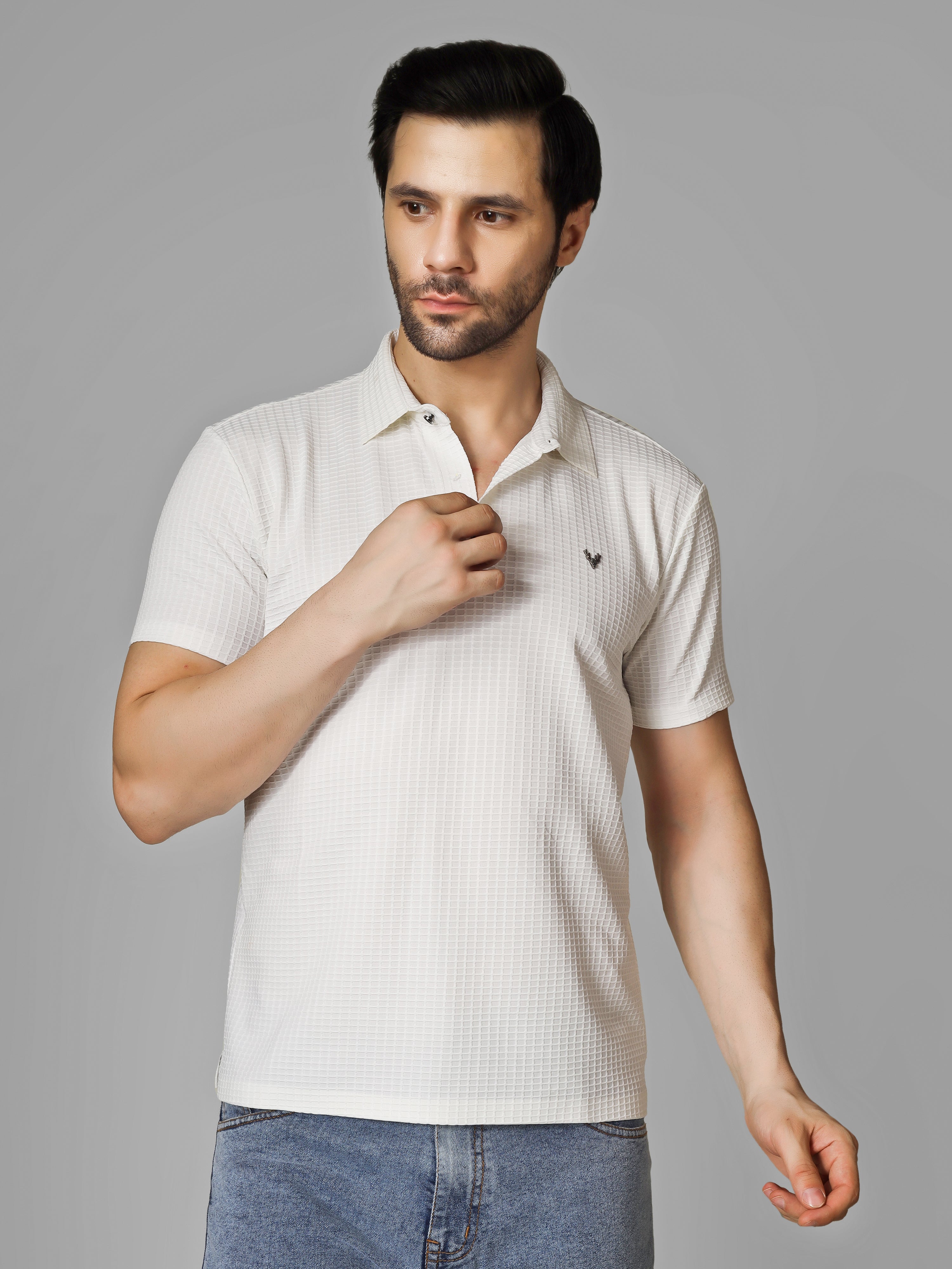 White Polo T-Shirt - Contemporary Fit