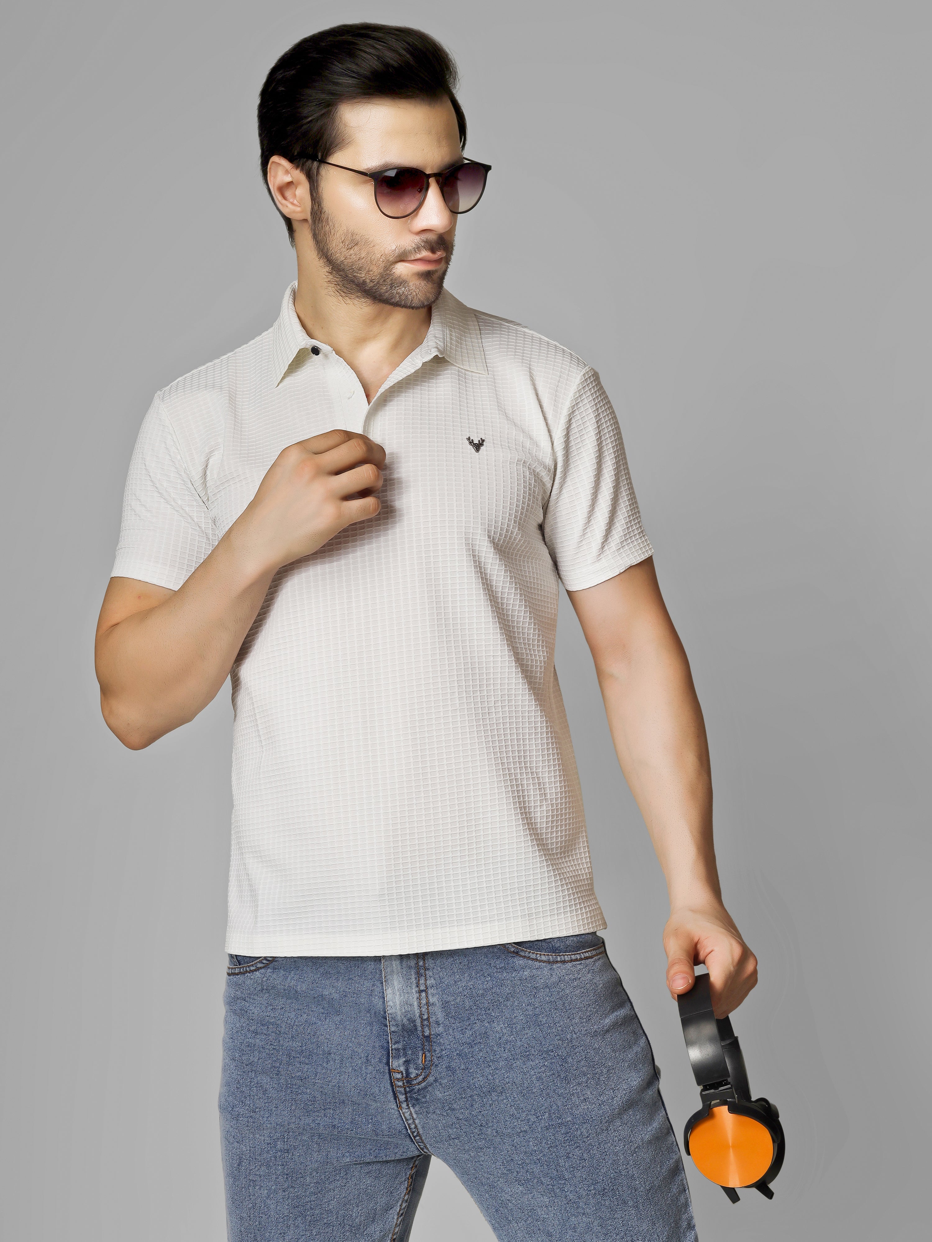 White Polo T-Shirt - Contemporary Fit