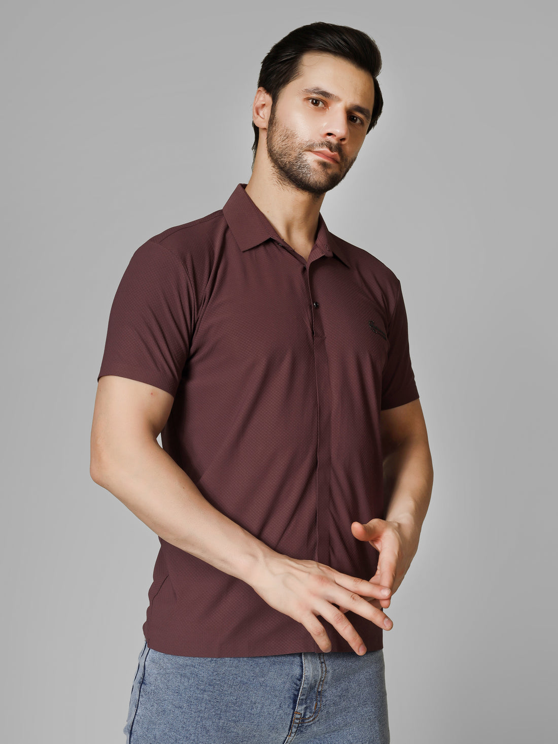 Marron Polo T-Shirt - Shirtcut Fit
