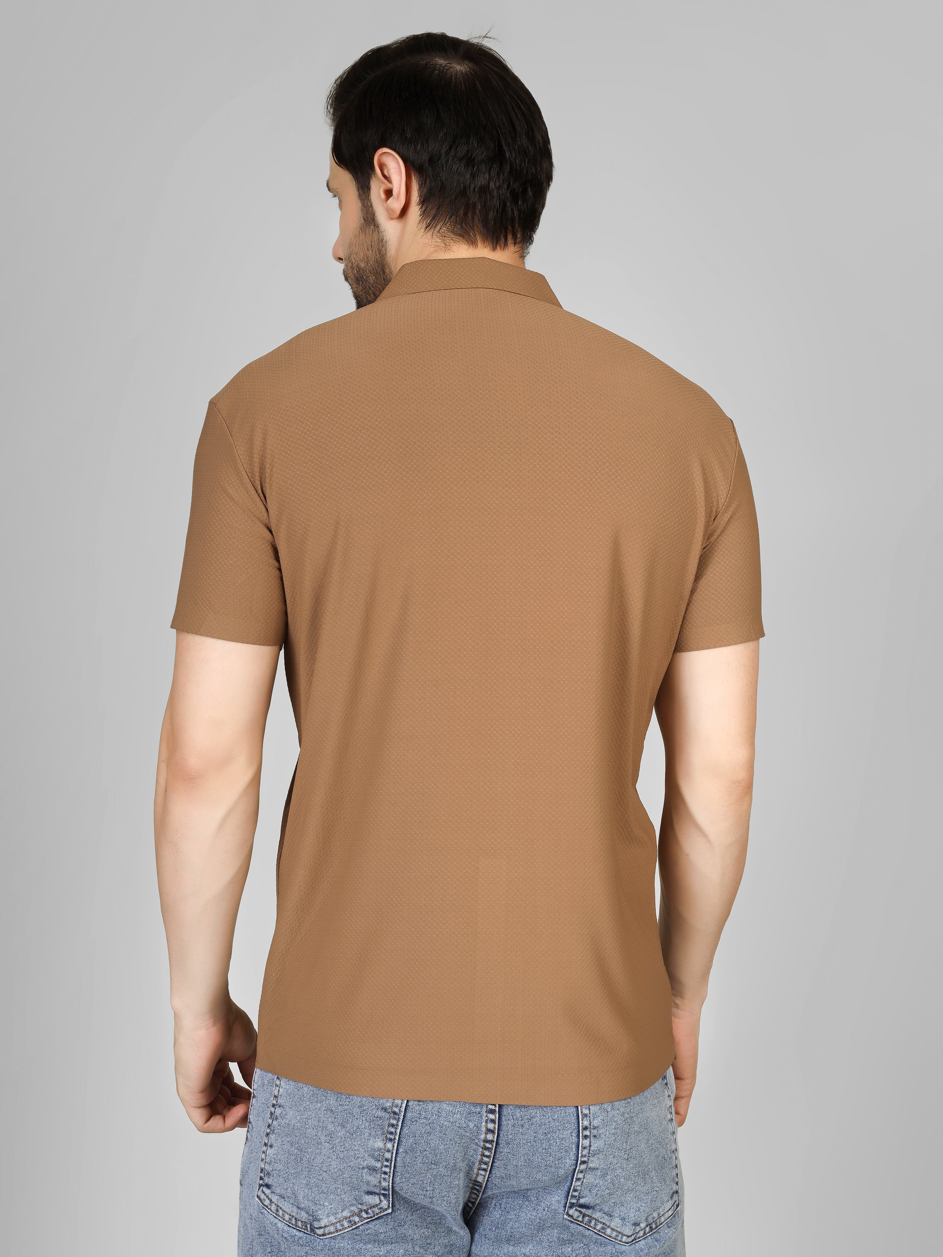 Brown Polo T-Shirt - Shirtcut Fit