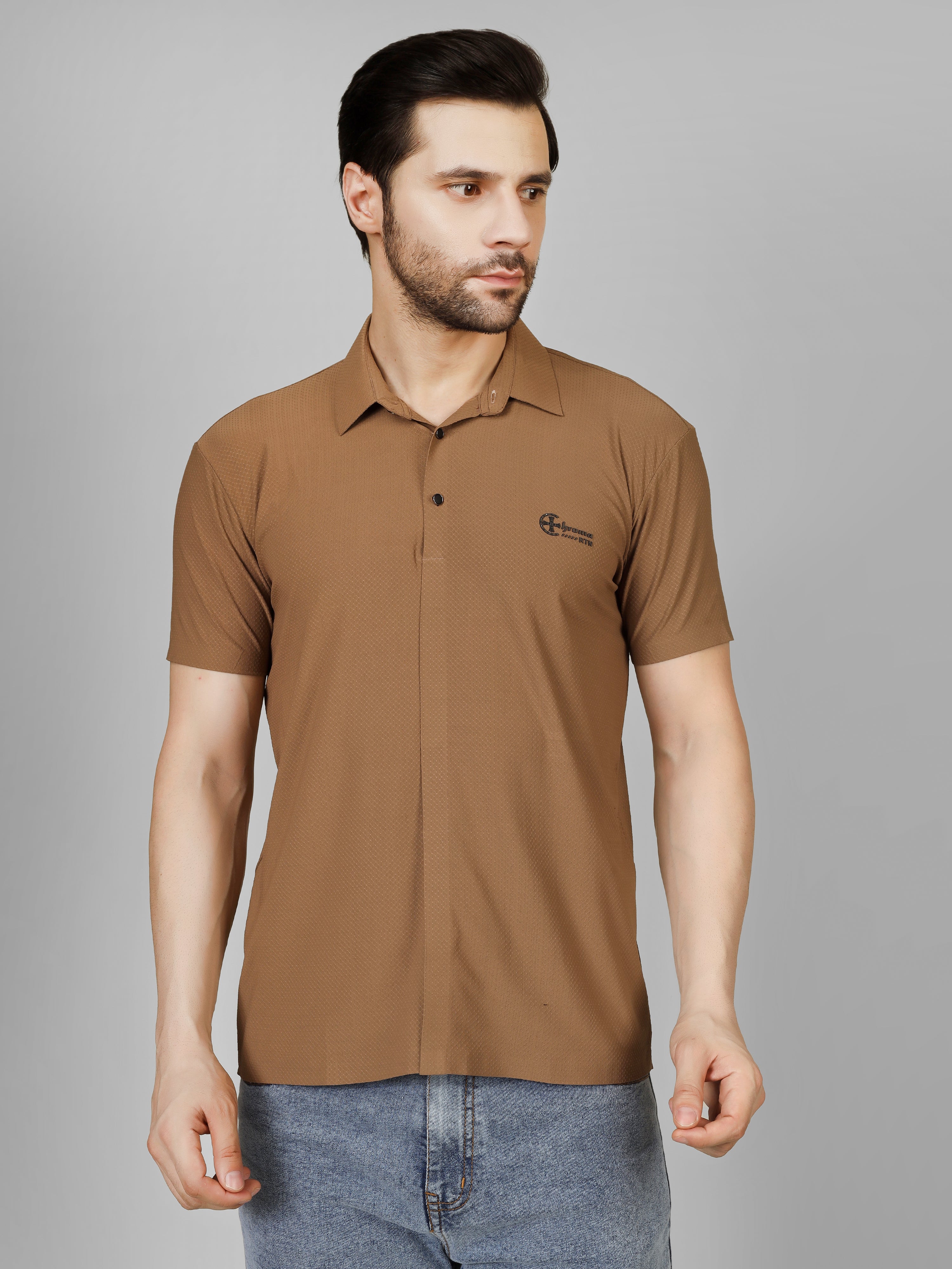Brown Polo T-Shirt - Shirtcut Fit