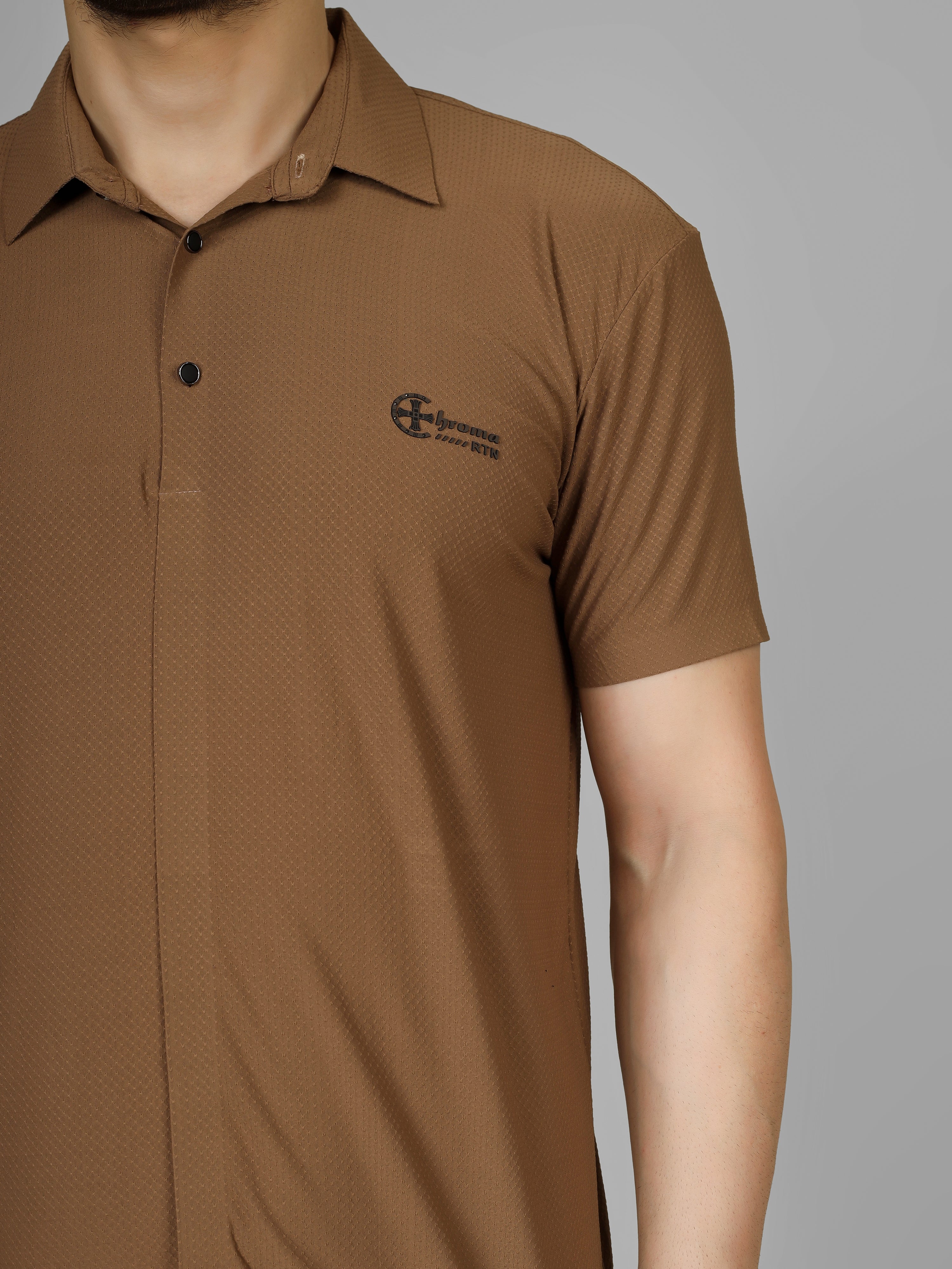Brown Polo T-Shirt - Shirtcut Fit