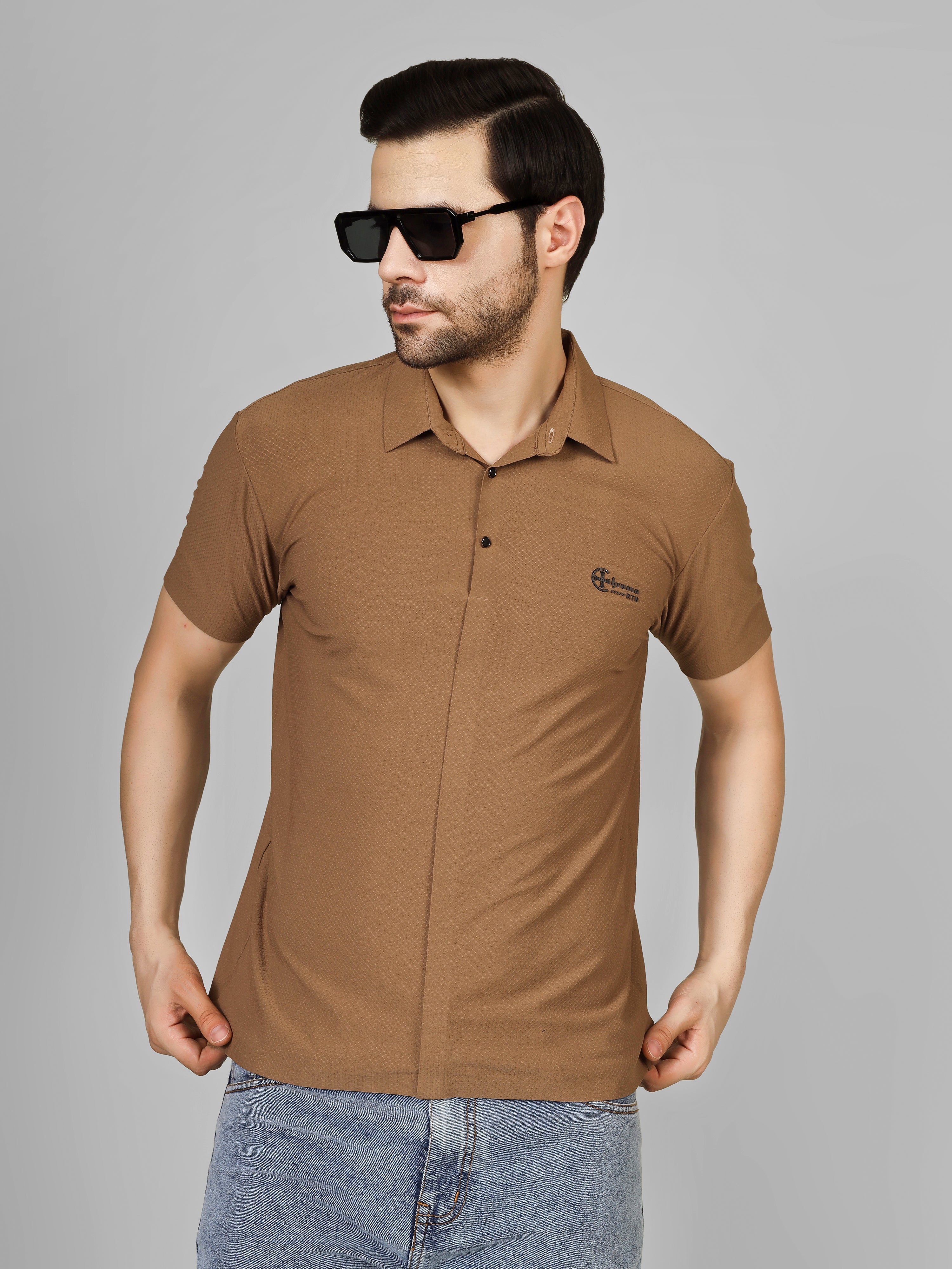 Brown Polo T-Shirt - Shirtcut Fit