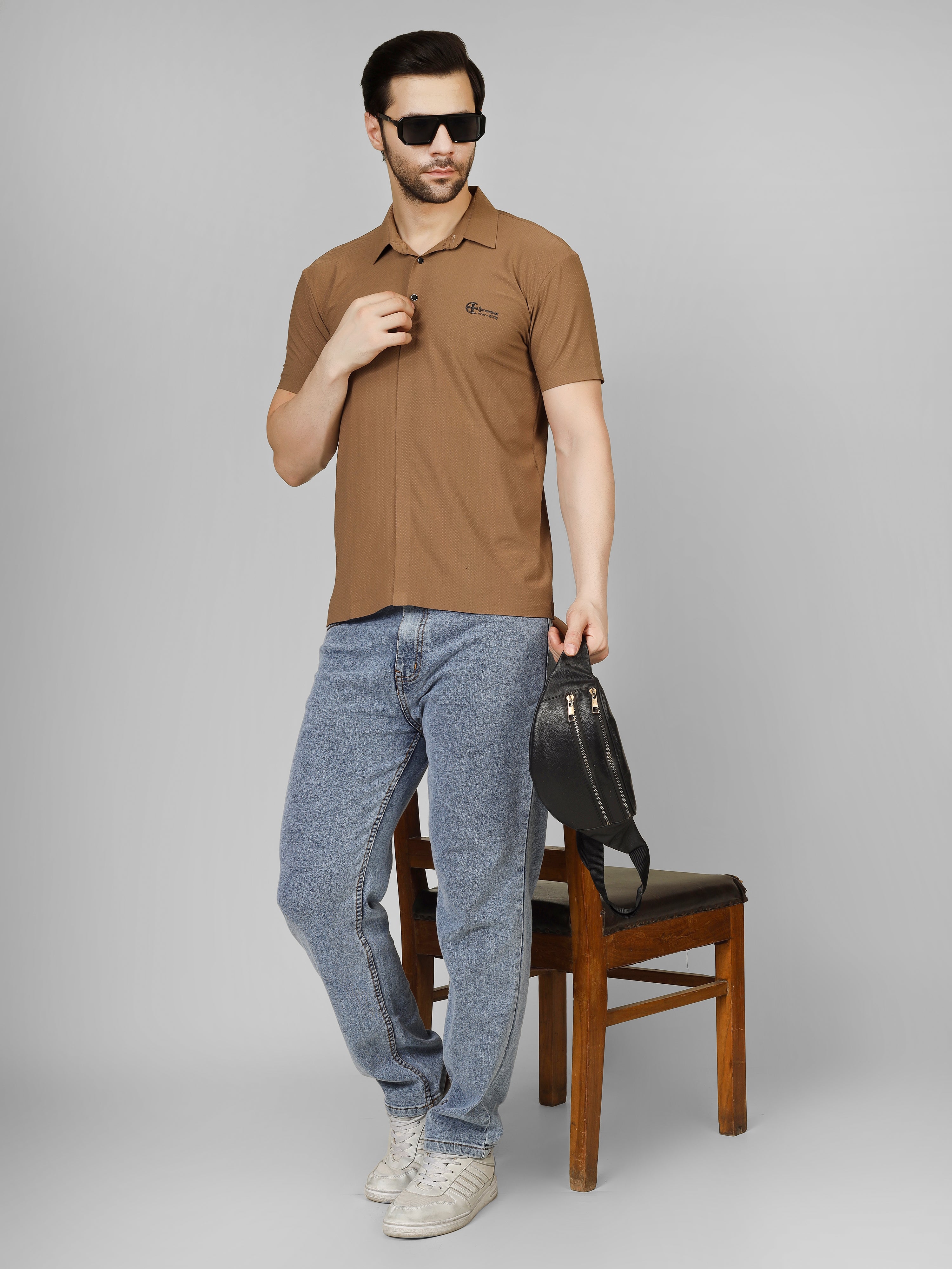 Brown Polo T-Shirt - Shirtcut Fit