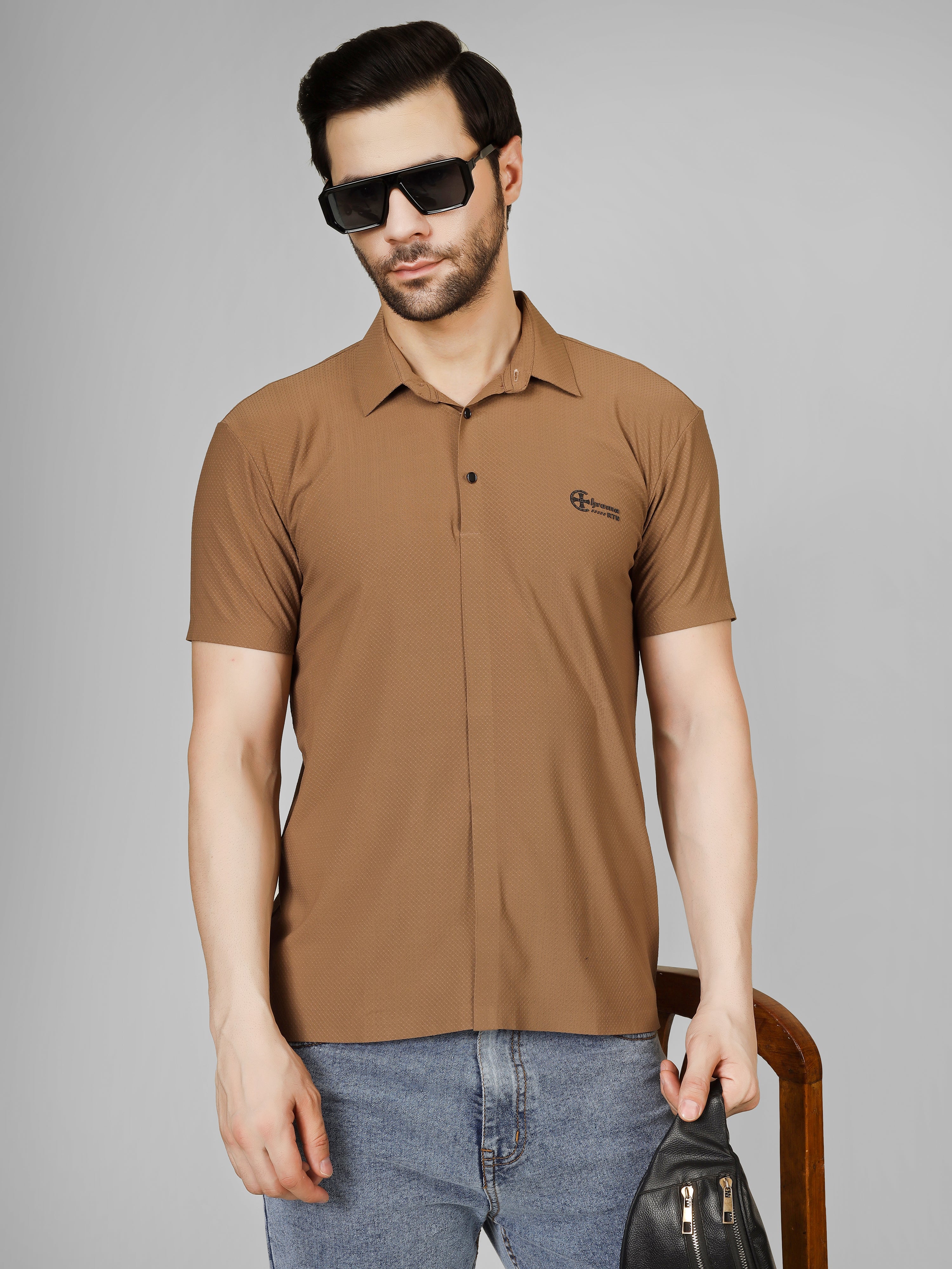Brown Polo T-Shirt - Shirtcut Fit