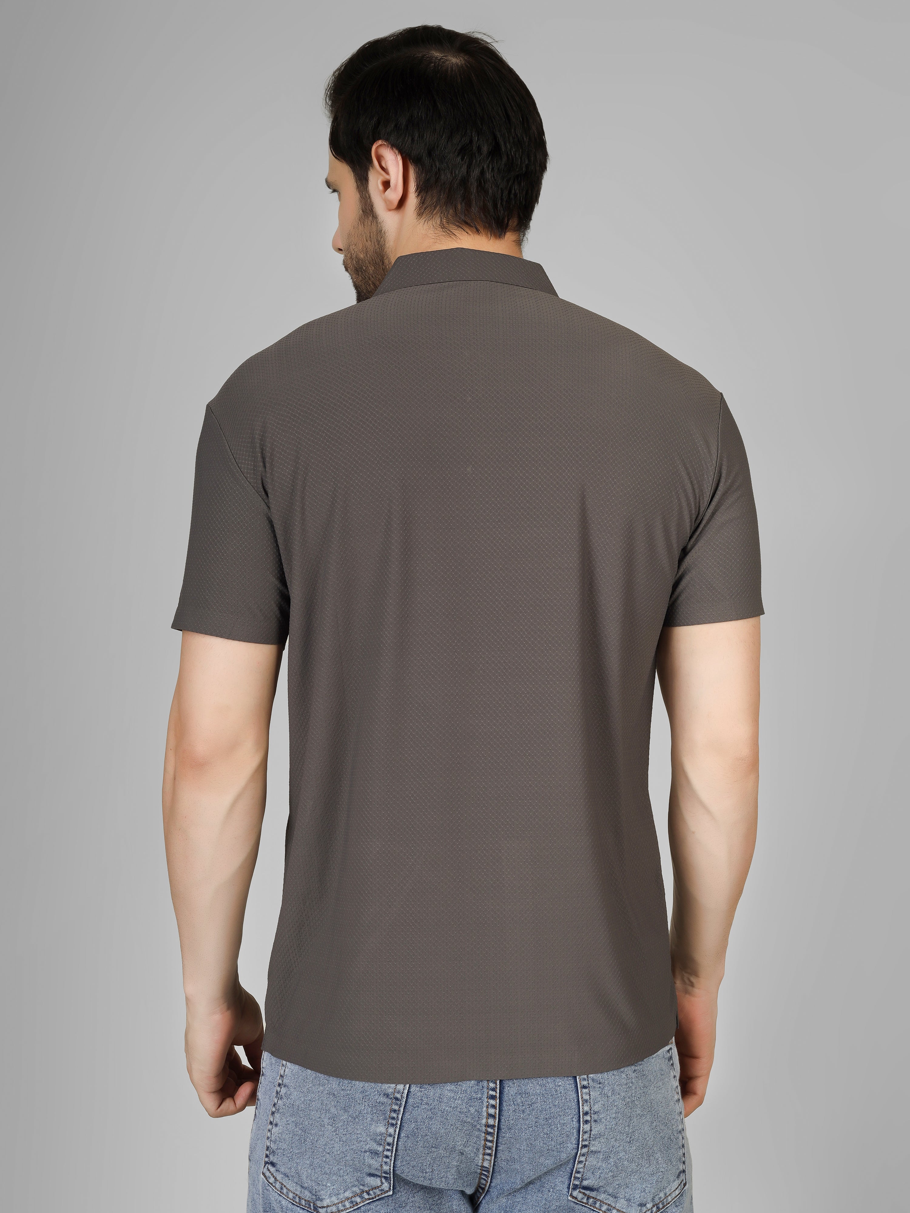 Grey Polo T-Shirt - Shirtcut Fit