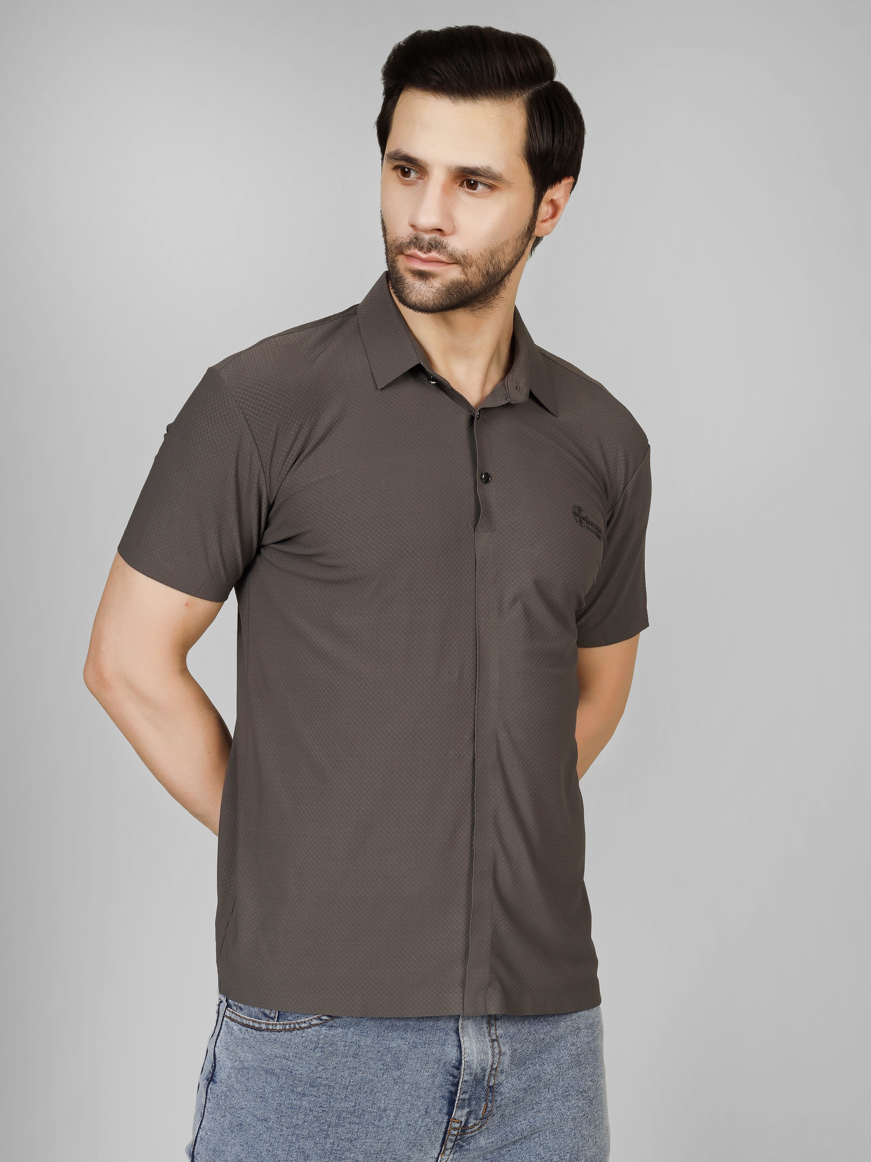 Grey Polo T-Shirt - Shirtcut Fit