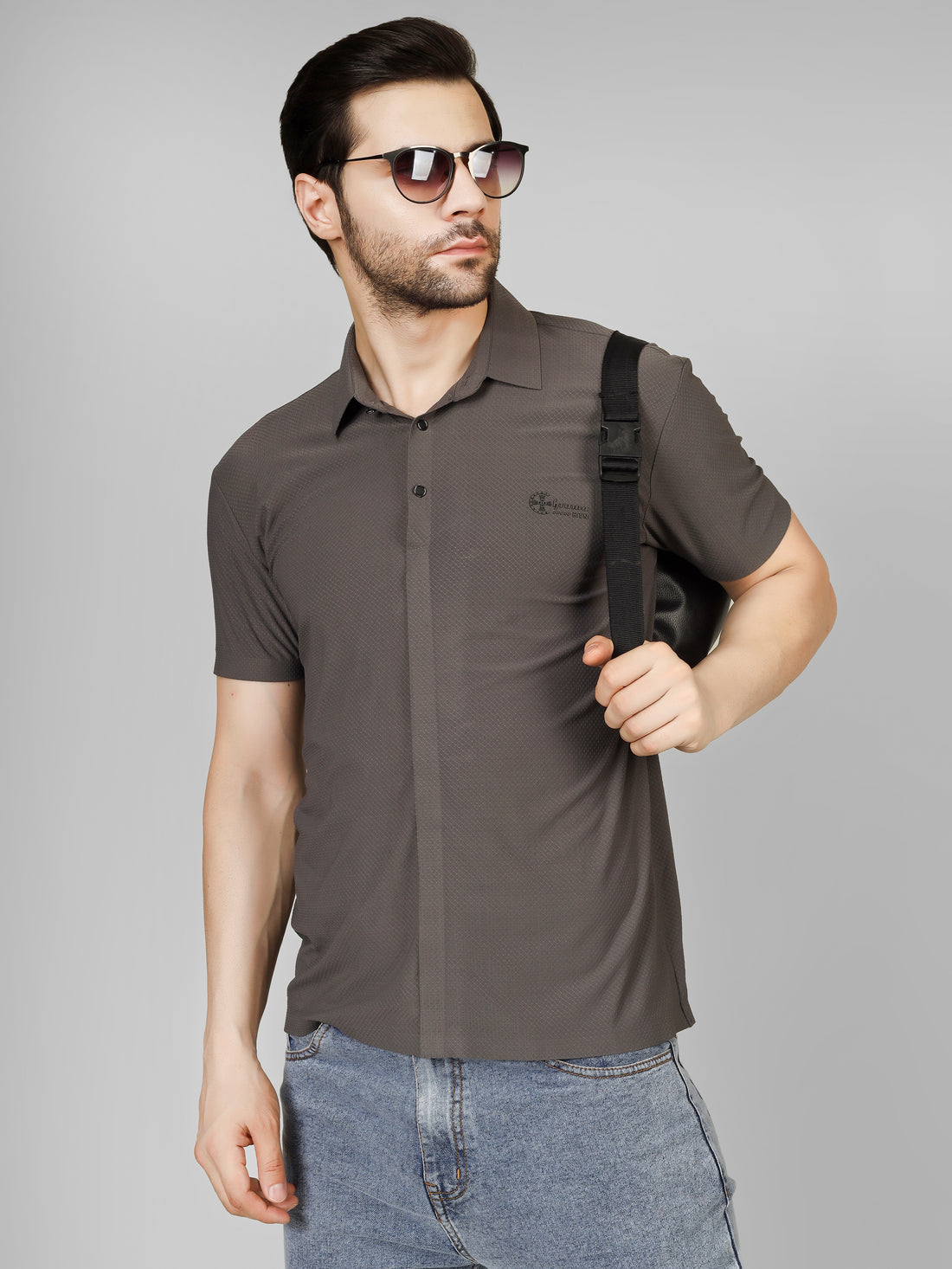 Grey Polo T-Shirt - Shirtcut Fit