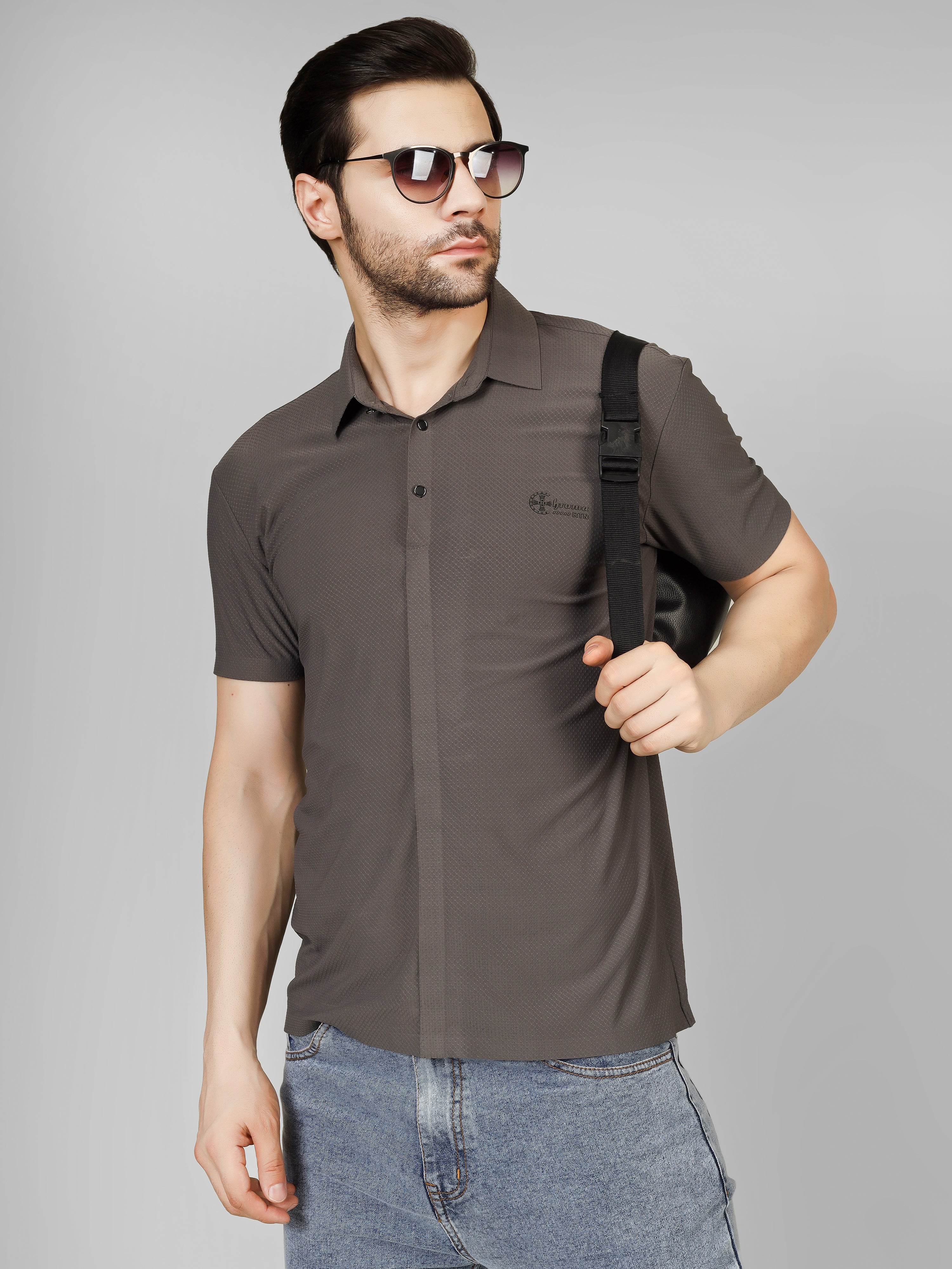 Grey Polo T-Shirt - Shirtcut Fit