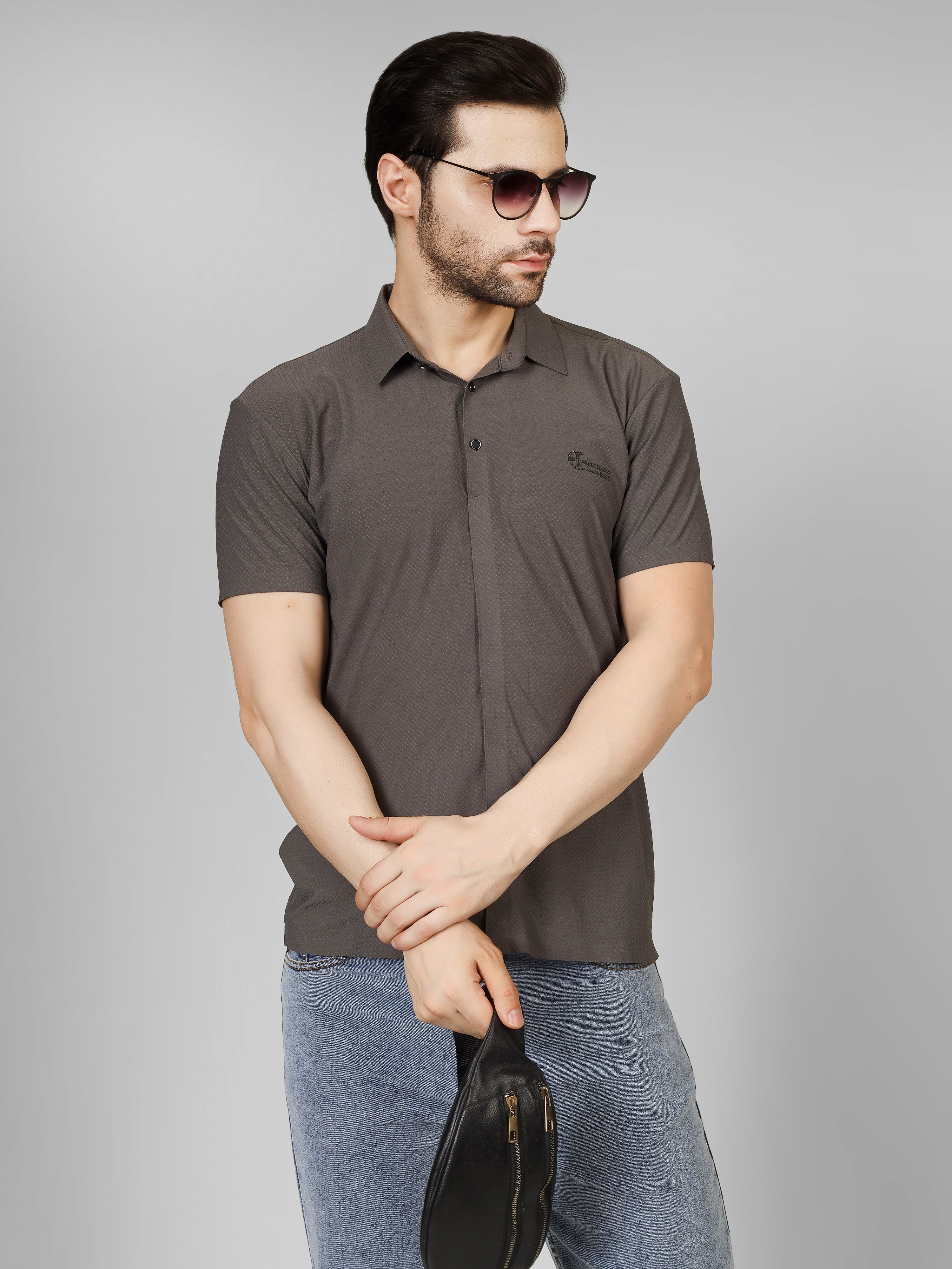 Grey Polo T-Shirt - Shirtcut Fit