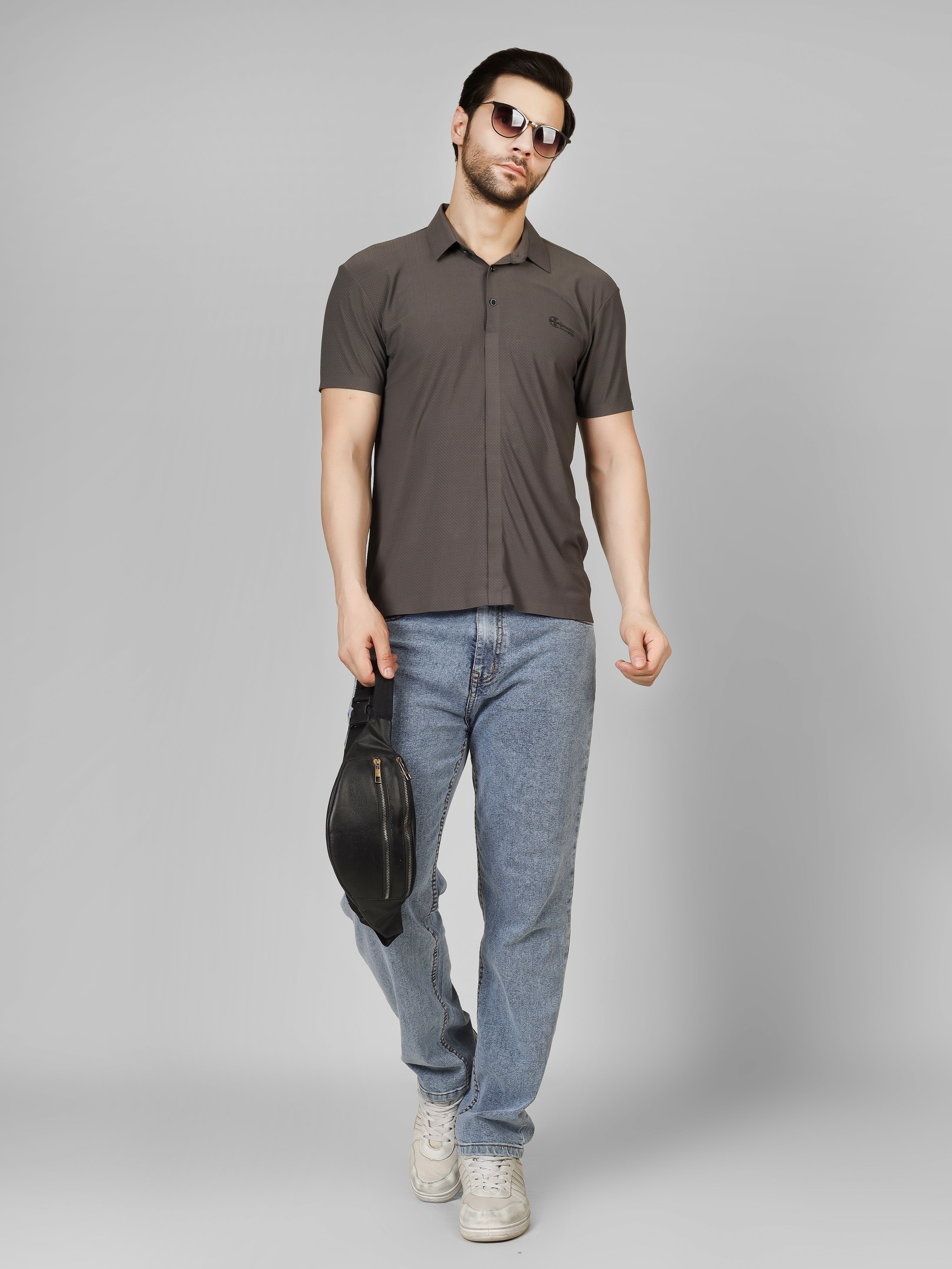 Grey Polo T-Shirt - Shirtcut Fit